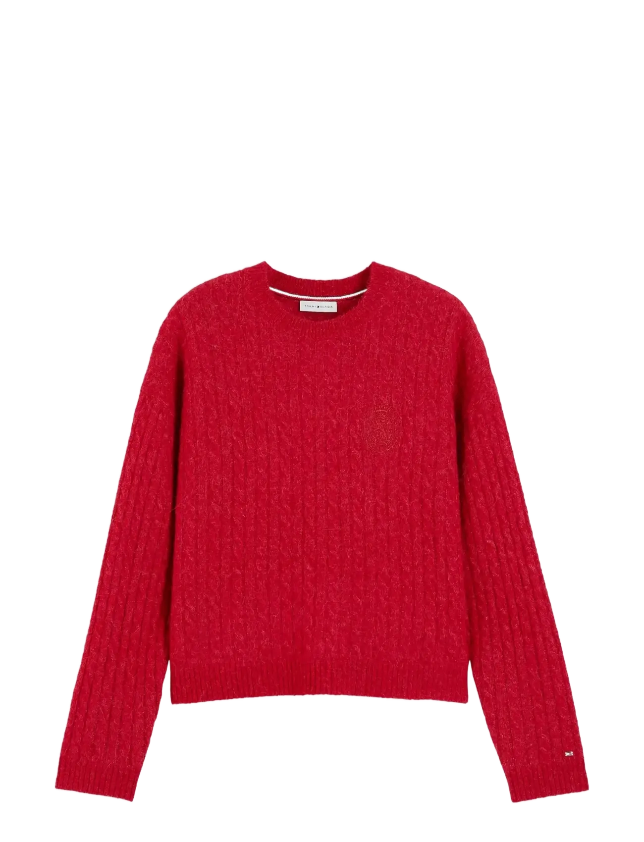Tommy Hilfiger GIFTING CABLE SWT TONAL CREST - Everyday Style - MEDIUM RED / red
