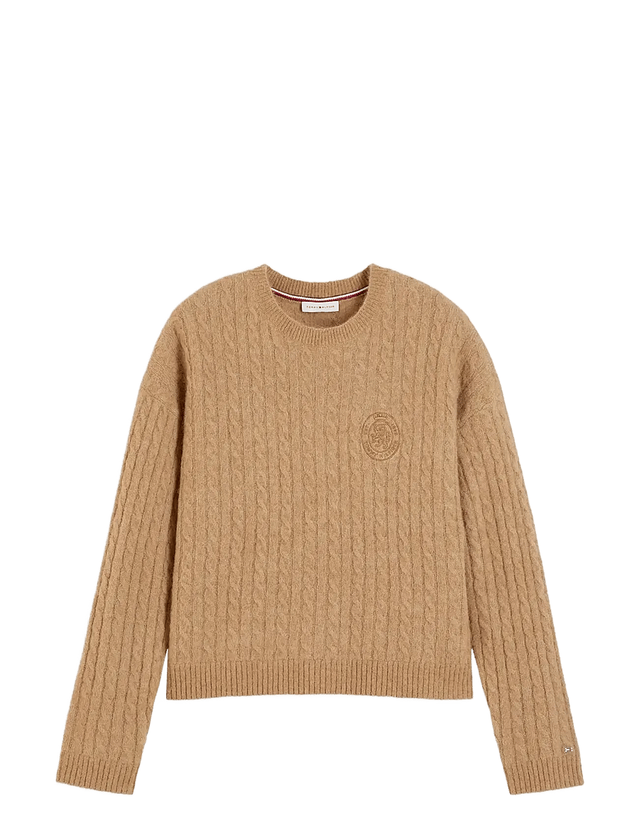 Tommy Hilfiger - GIFTING CABLE SWT TONAL CREST - pullover - safari canvas - 0