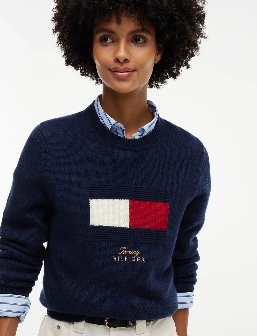 Tommy Hilfiger - GIFTING BRANDED FLAG C-NK SWT - kashmir - dark blue - 3