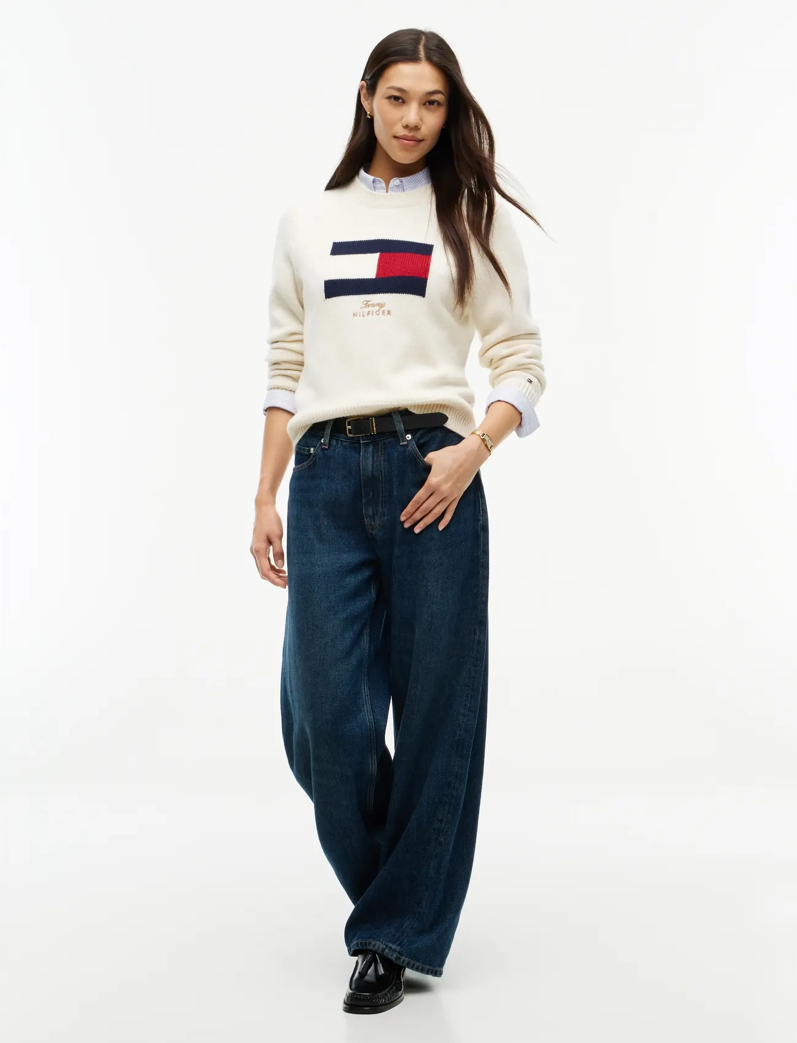 Tommy Hilfiger - GIFTING BRANDED FLAG C-NK SWT - kaschmir - ivory petal - 4