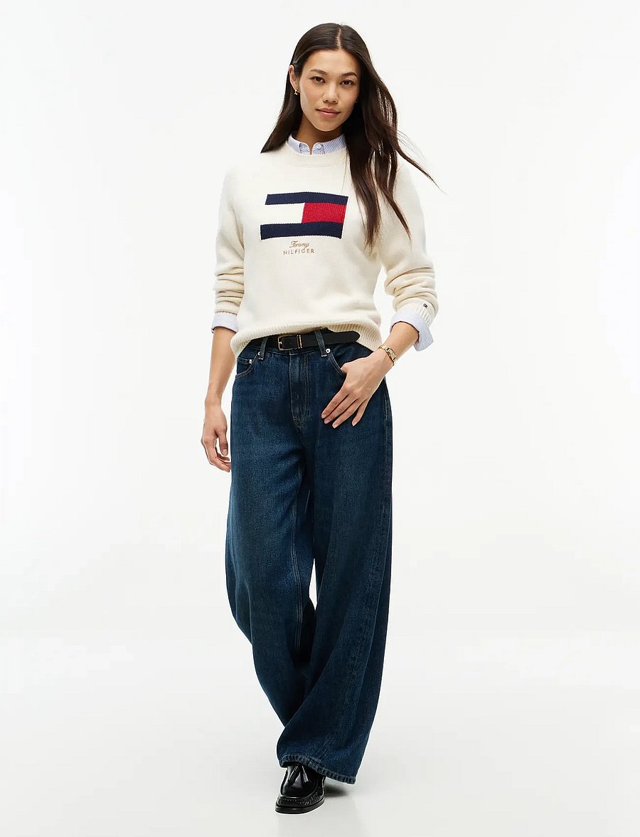Tommy Hilfiger - GIFTING BRANDED FLAG C-NK SWT - kaschmir - ivory petal - 4