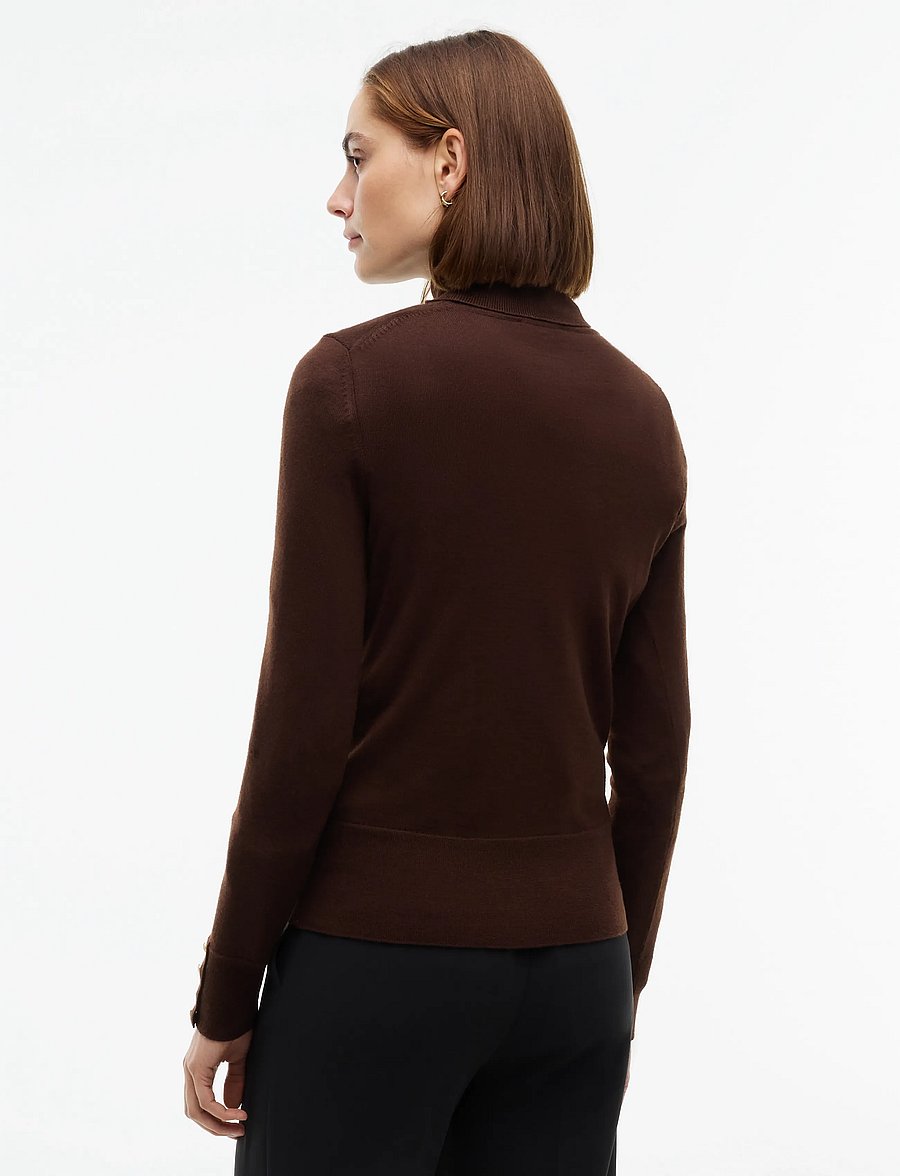 Tommy Hilfiger - MERINO LS TURTLE NK SWT - polotröjor - chocolate - 2