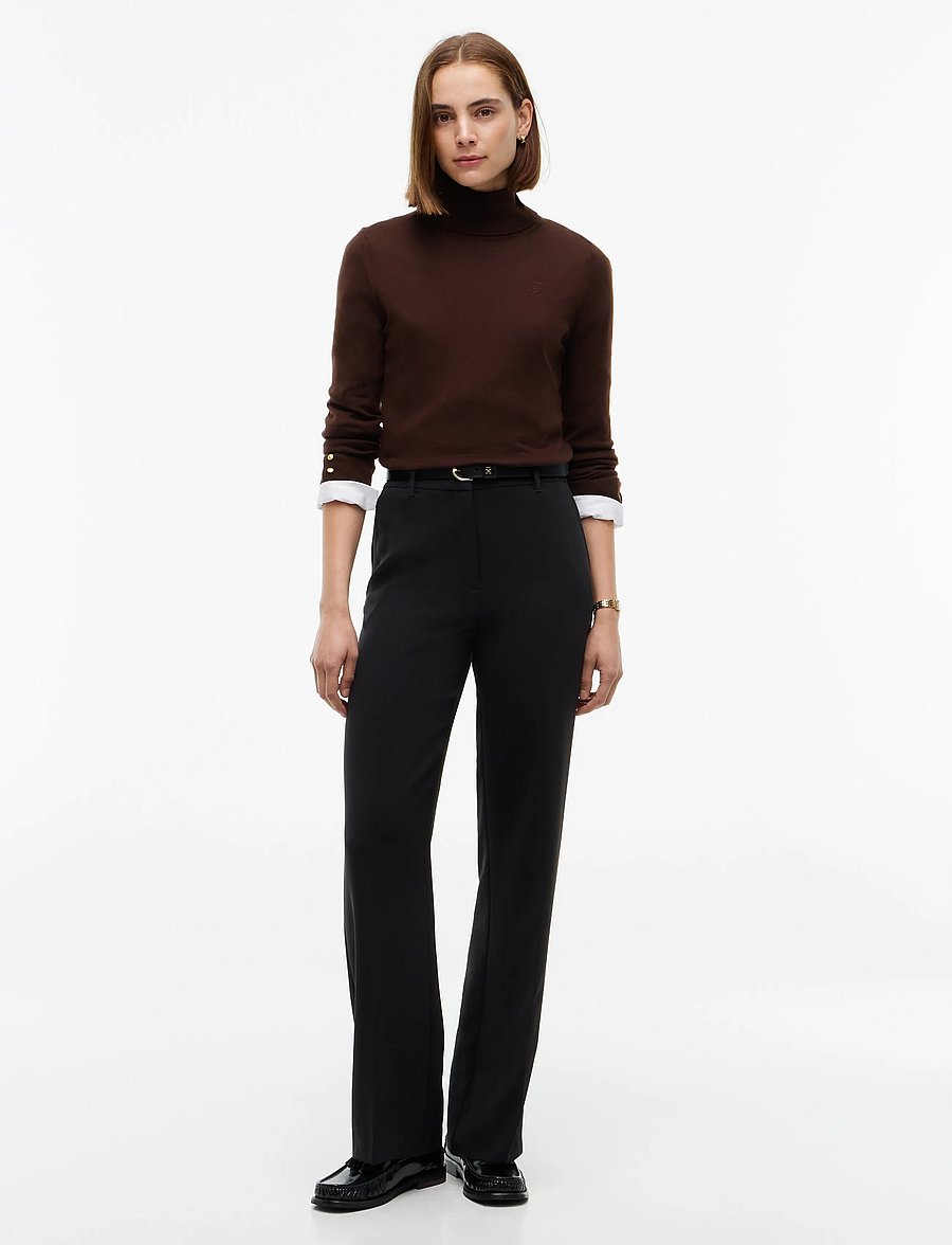 Tommy Hilfiger - MERINO LS TURTLE NK SWT - polotröjor - chocolate - 4
