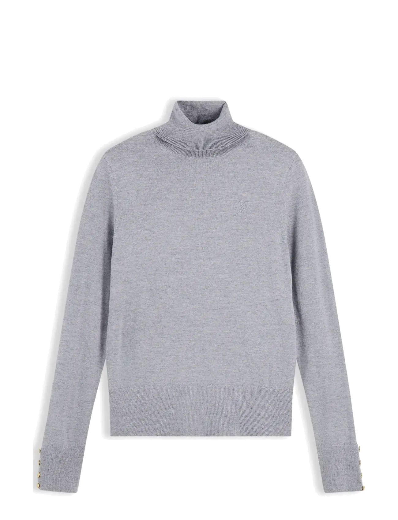 Tommy Hilfiger - MERINO LS TURTLE NK SWT - polotröjor - medium grey heather - 1