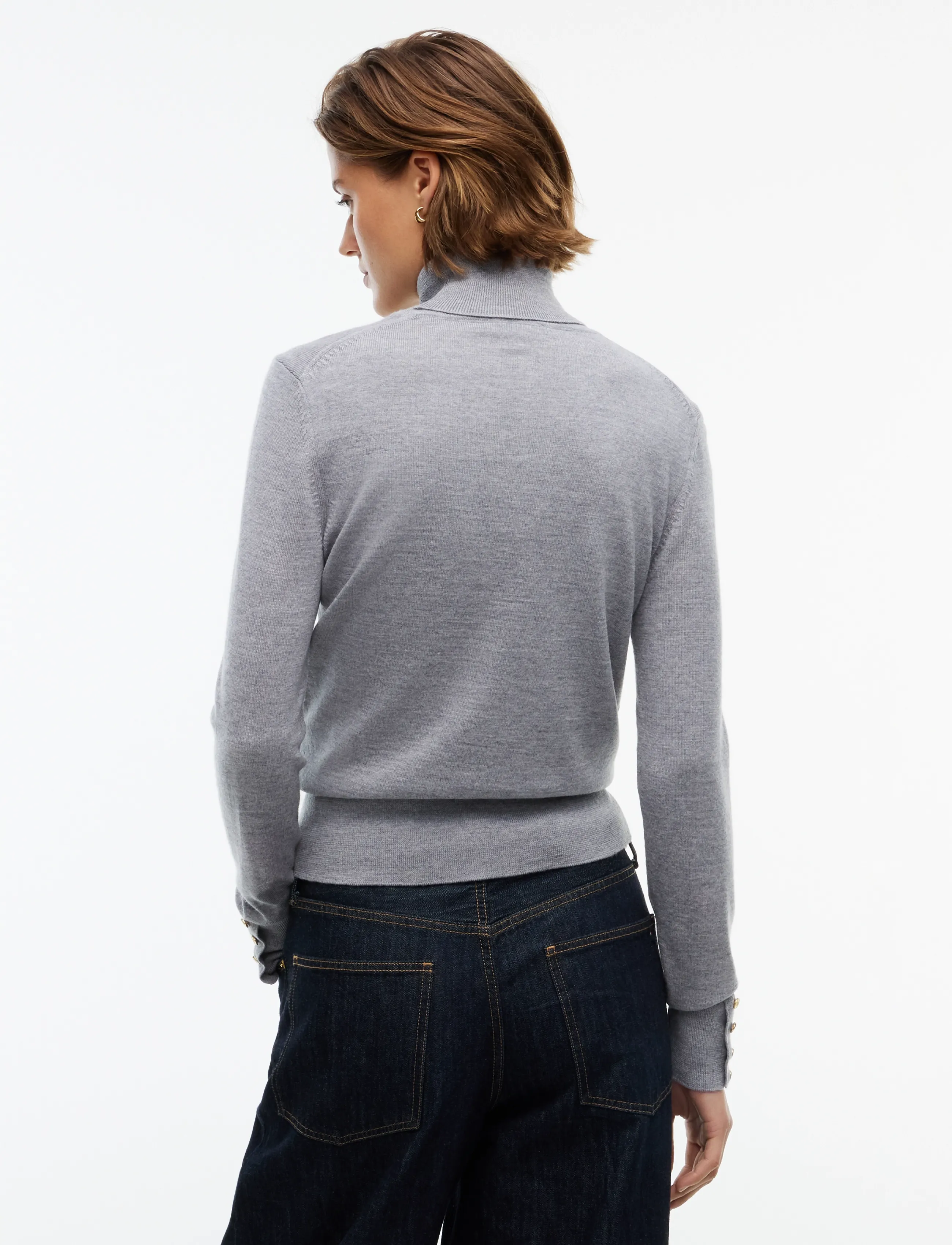 Tommy Hilfiger - MERINO LS TURTLE NK SWT - polotröjor - medium grey heather - 2