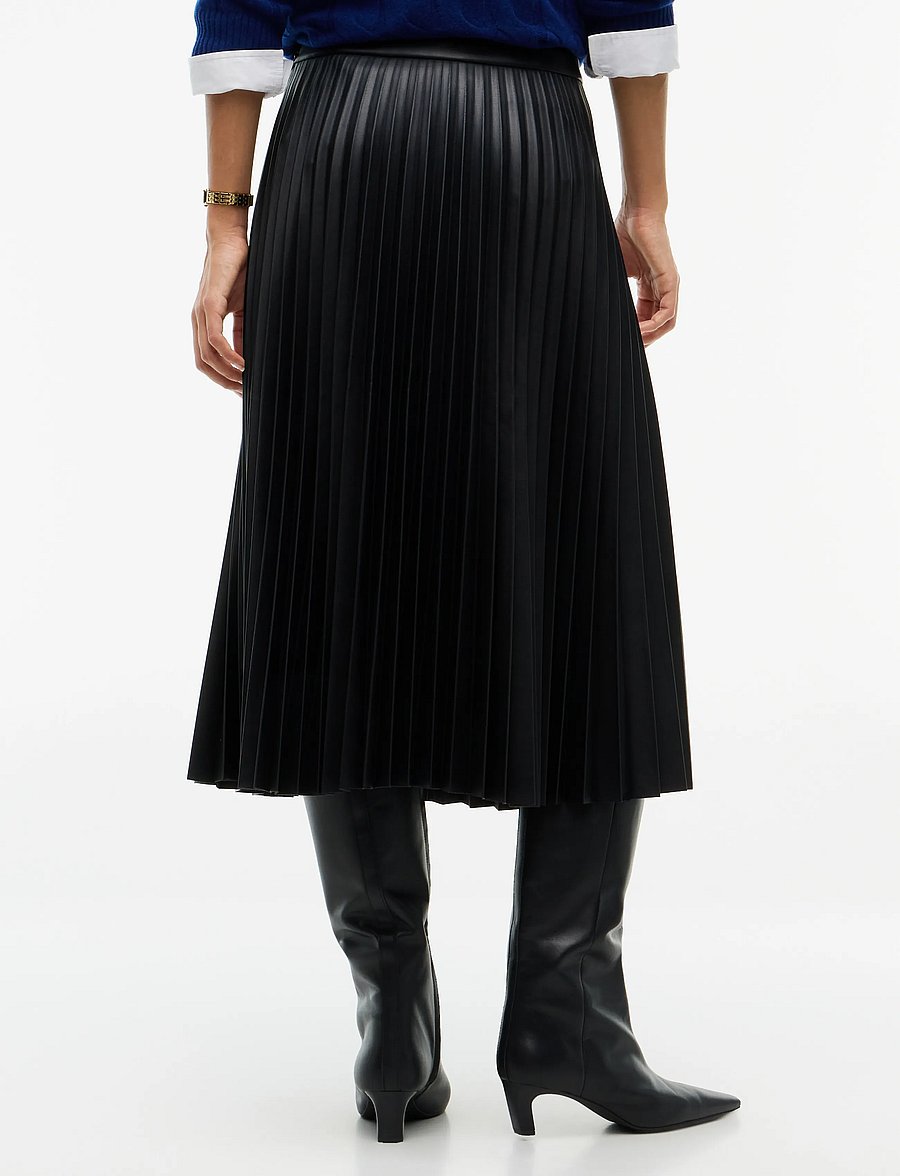 Tommy Hilfiger - FAUX LEATHER MIDI PLEATED SKIRT - pleated skirts - black - 2