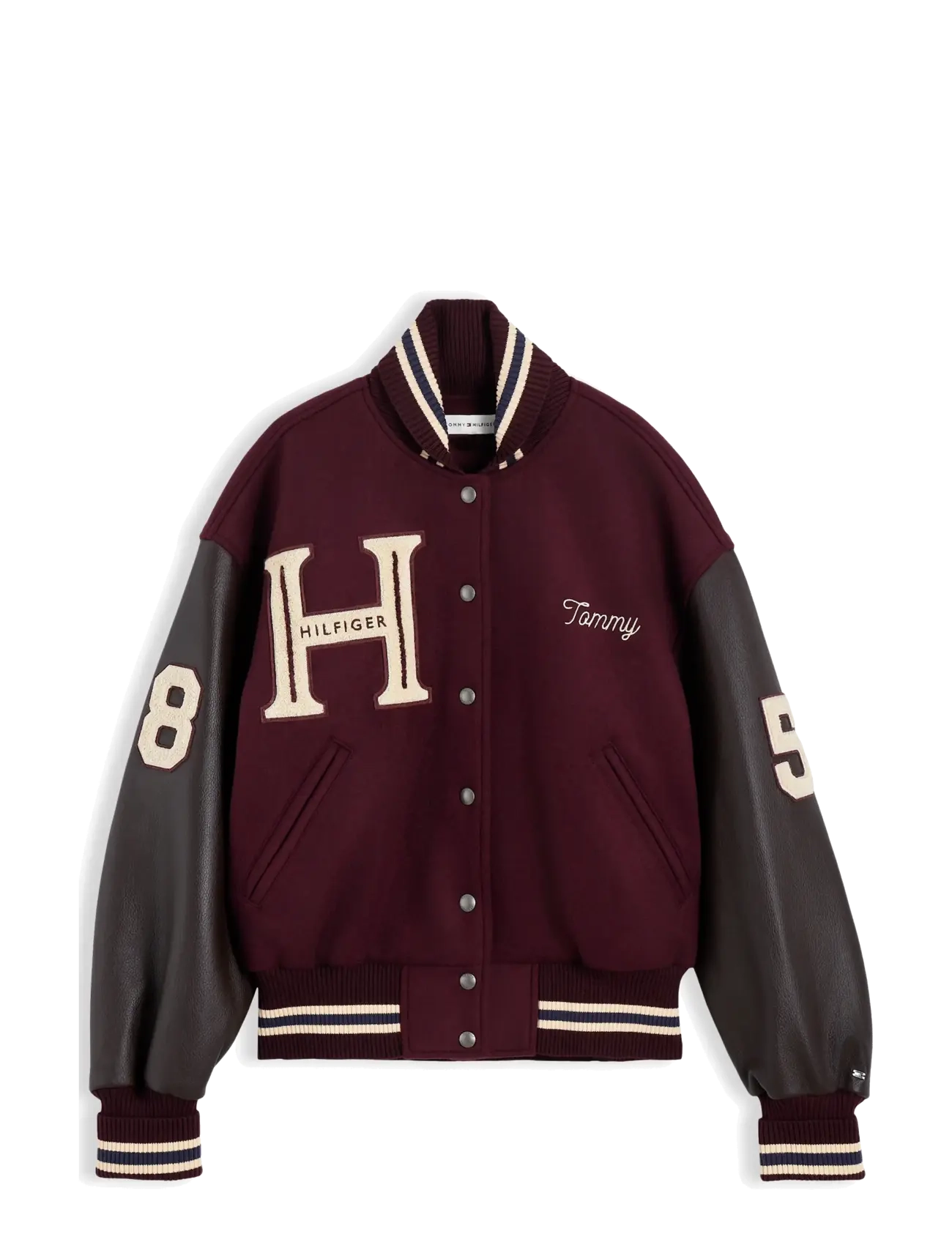 Tommy Hilfiger - WOOL LEATHER VARSITY JACKET - deep burgundy - 1