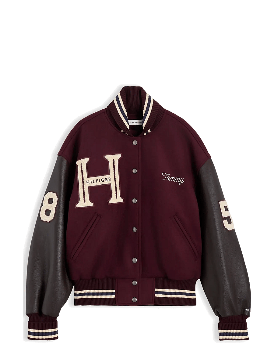 Tommy Hilfiger - WOOL LEATHER VARSITY JACKET - uldjakker - deep burgundy - 1