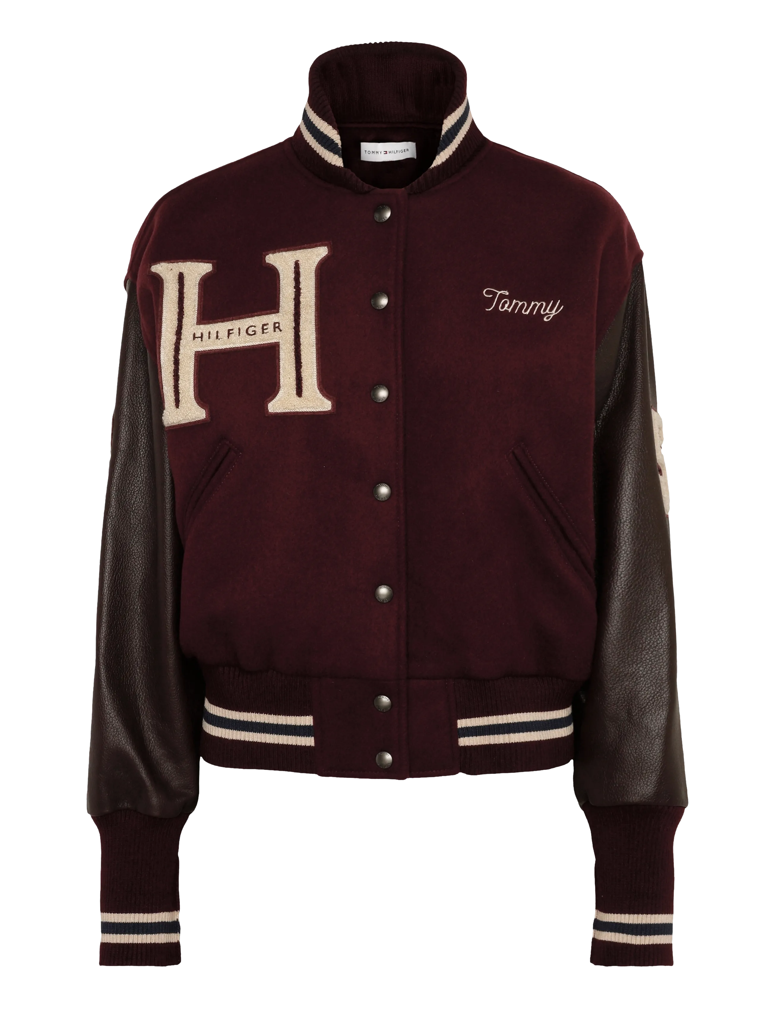 Tommy Hilfiger - WOOL LEATHER VARSITY JACKET - villased jakid - deep burgundy - 1