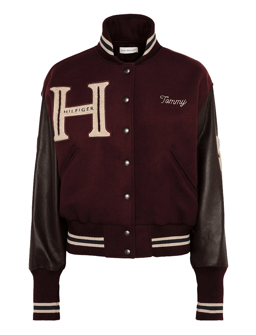 Tommy Hilfiger - WOOL LEATHER VARSITY JACKET - villased jakid - deep burgundy - 1