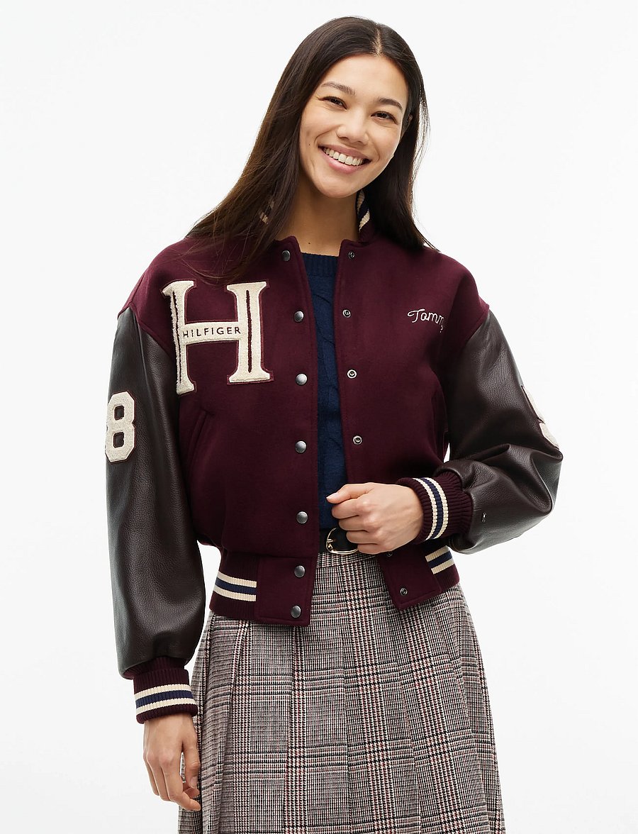 Tommy Hilfiger - WOOL LEATHER VARSITY JACKET - uldjakker - deep burgundy - 0