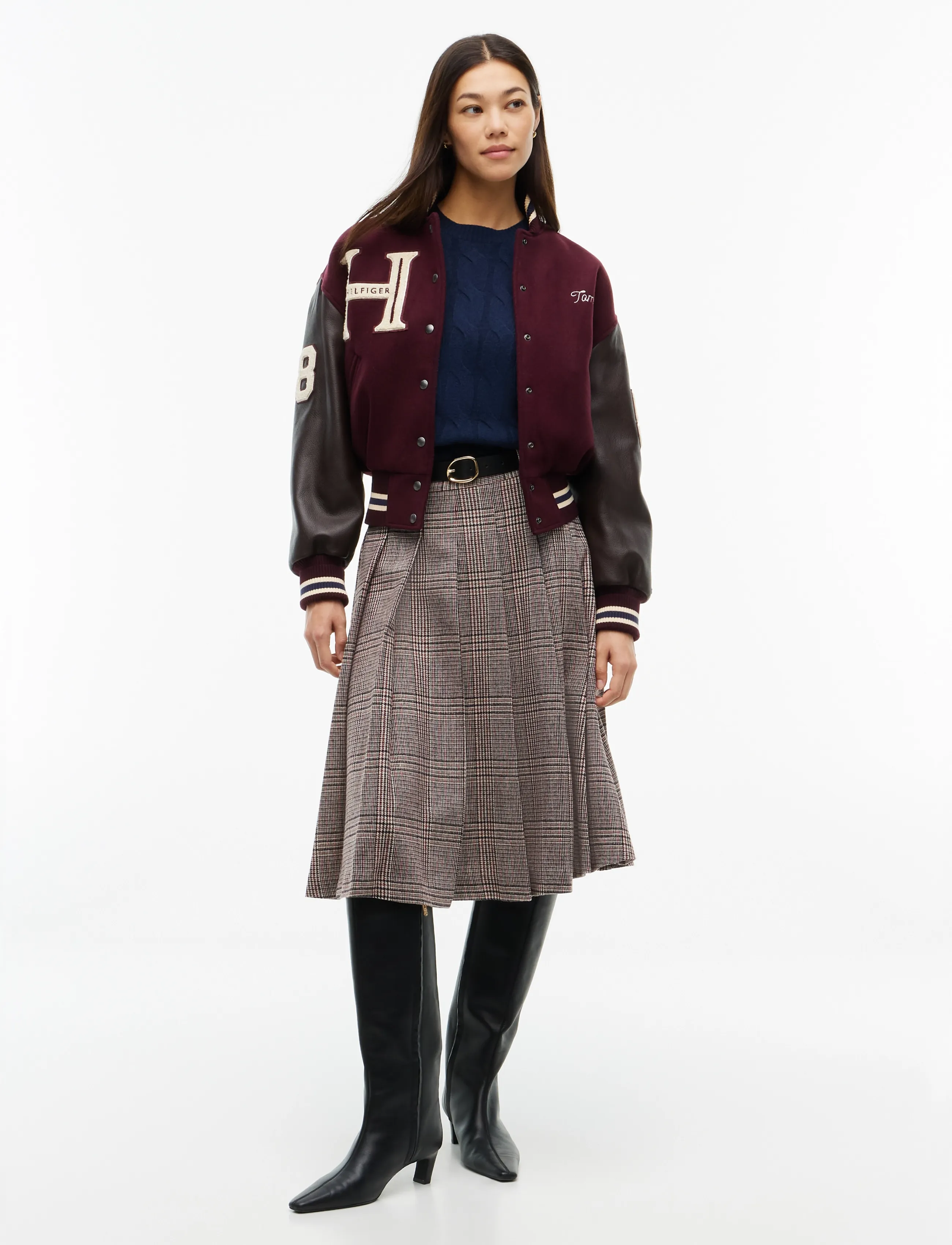 Tommy Hilfiger - WOOL LEATHER VARSITY JACKET - deep burgundy - 4