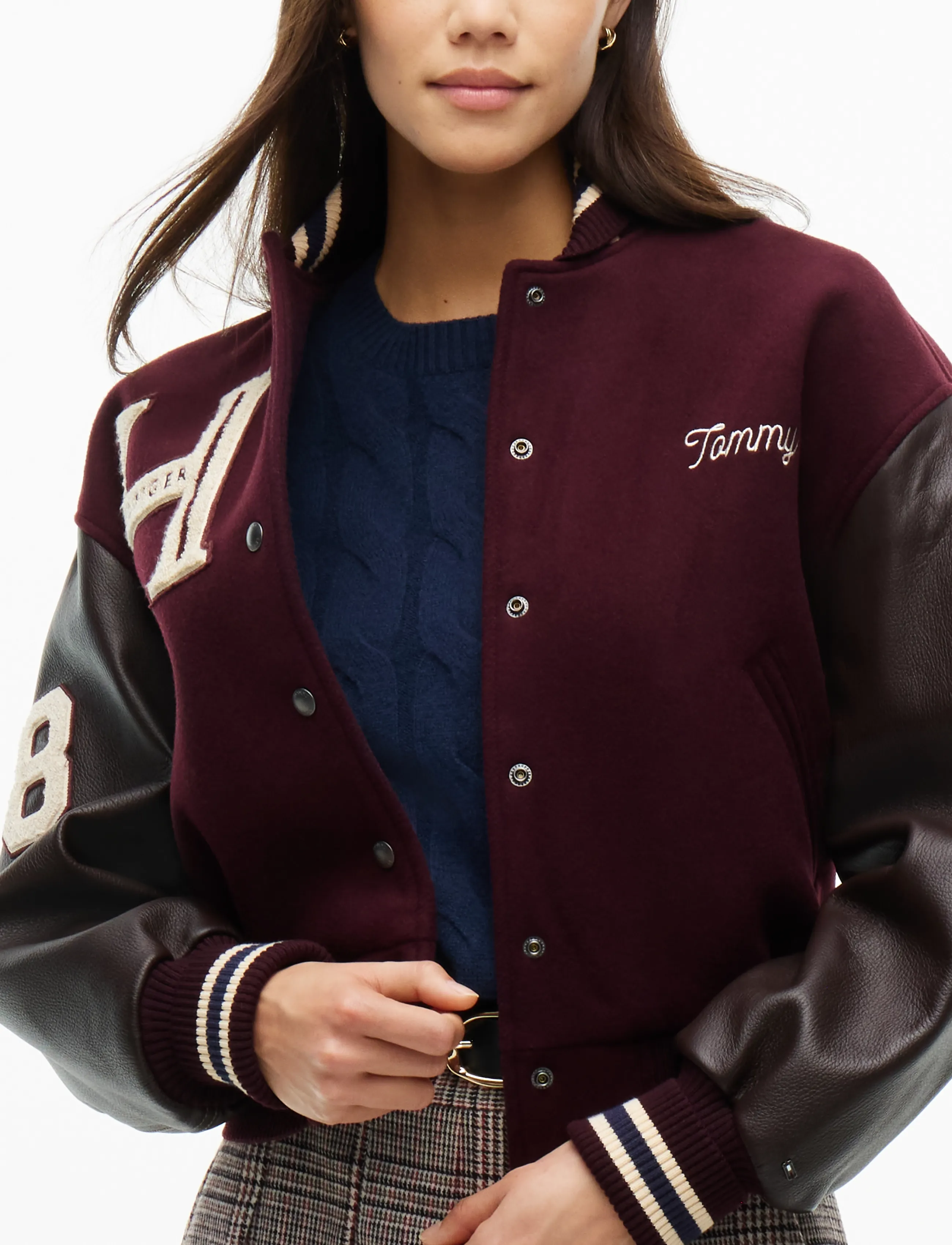 Tommy Hilfiger - WOOL LEATHER VARSITY JACKET - deep burgundy - 5