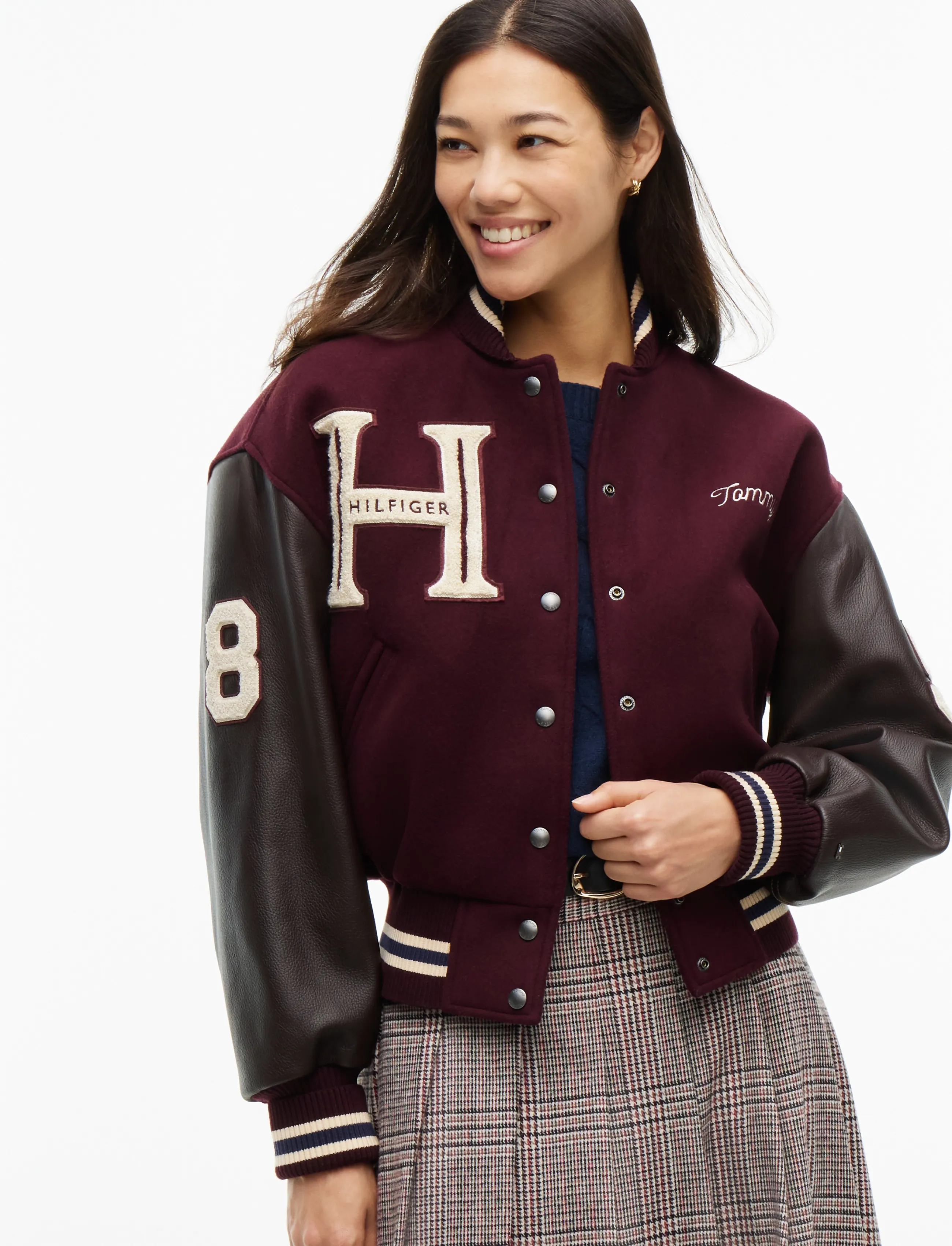 TOMMY HILFIGER Wool Leather Varsity Jacket jackor dam – bild 6