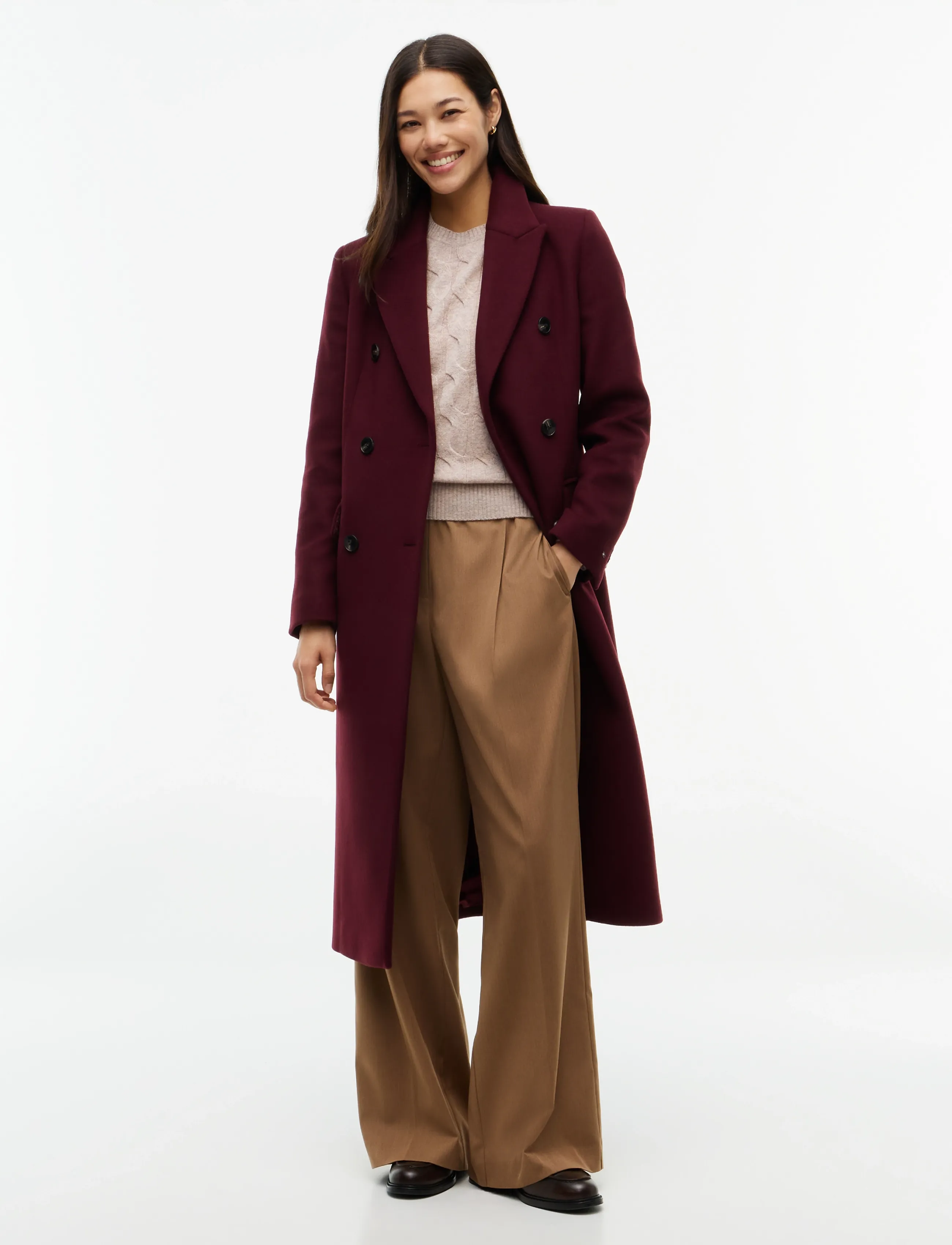 Tommy Hilfiger WOOL CLASSIC DB LONG COAT - Winterjacken - DEEP BURGUNDY / burgundy