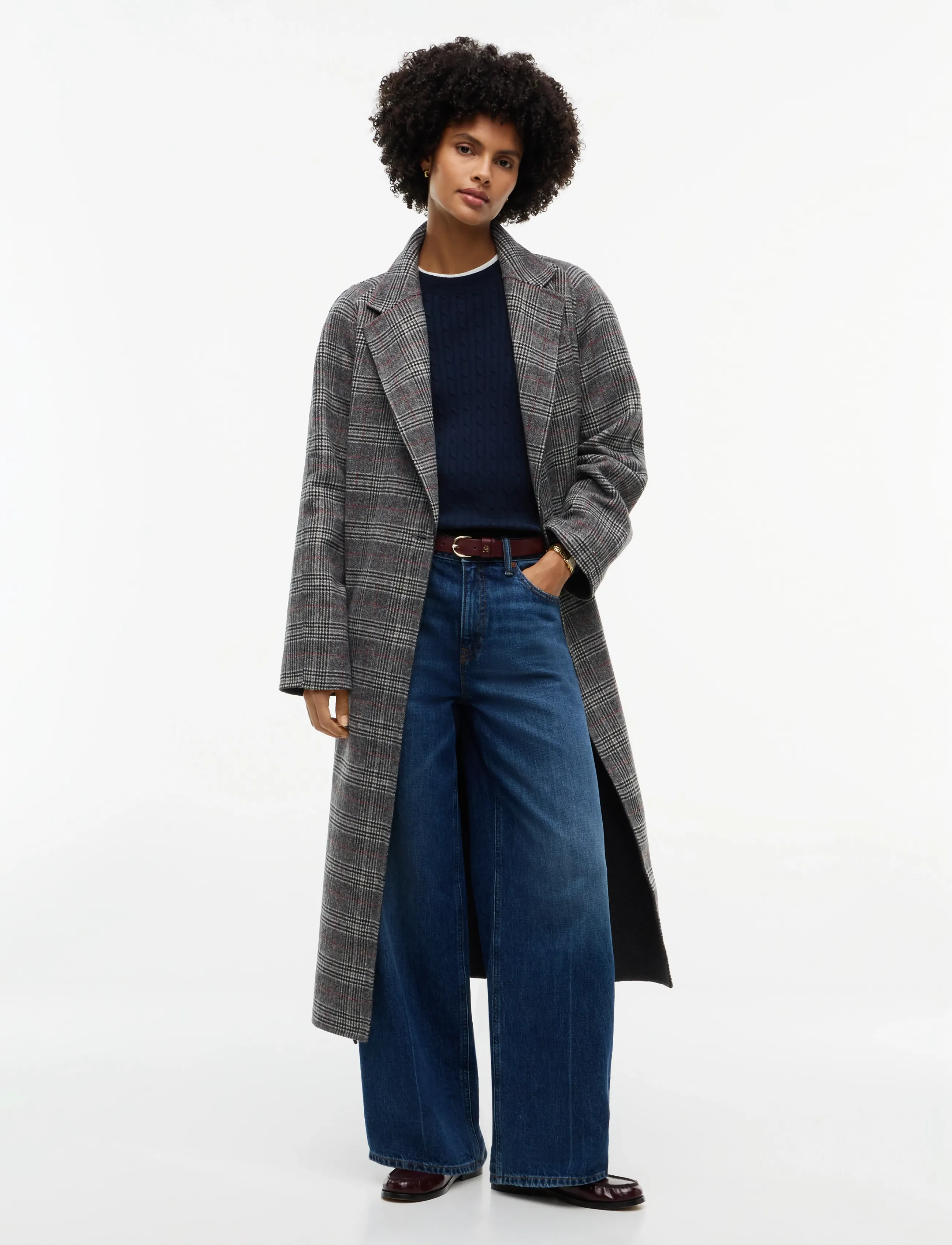 Tommy Hilfiger - DF WOOL REG BELTED CHECKED COAT - talvejoped - rwb check - 0