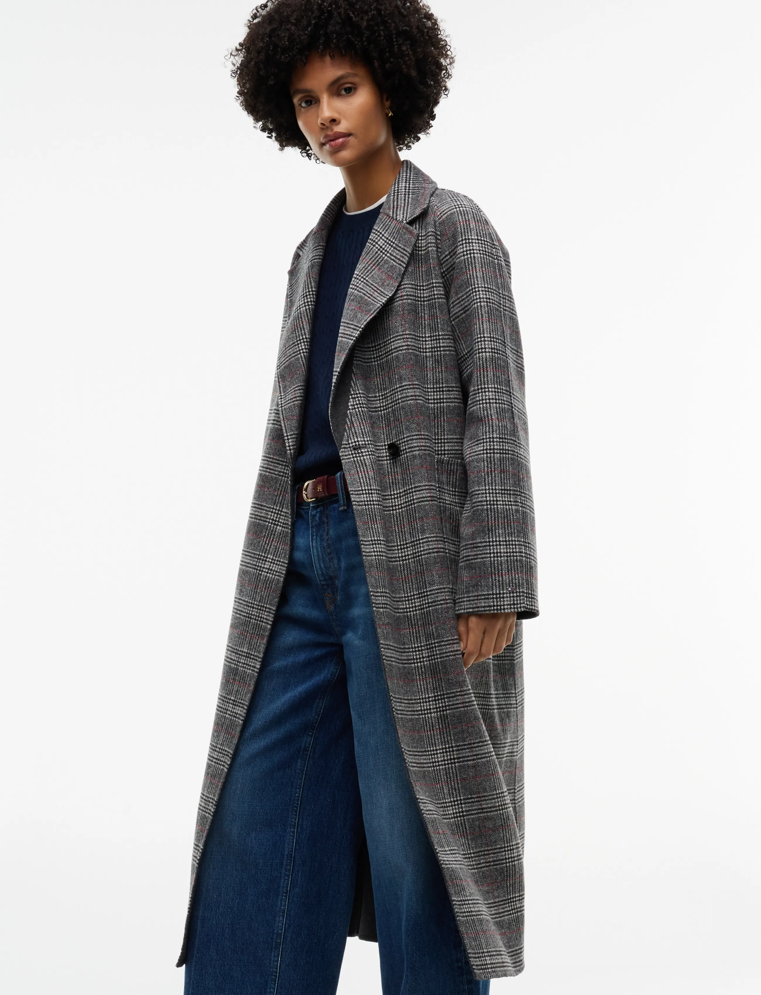 Tommy Hilfiger - DF WOOL REG BELTED CHECKED COAT - rwb check - 3