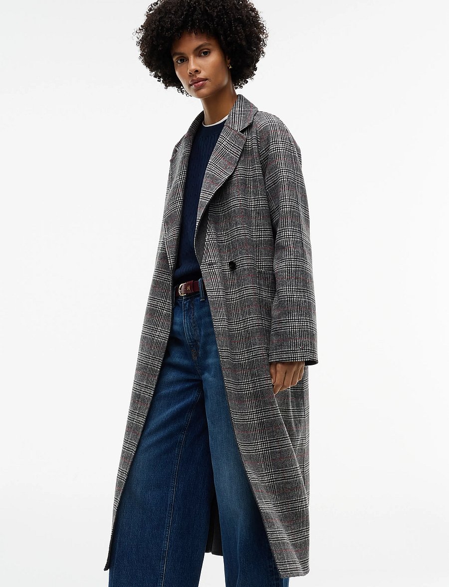 Tommy Hilfiger - DF WOOL REG BELTED CHECKED COAT - talvejoped - rwb check - 3