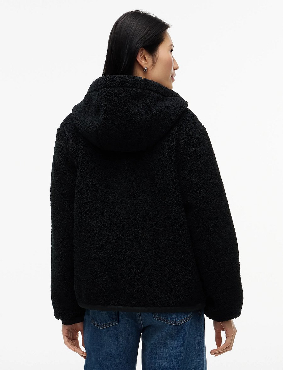 Tommy Hilfiger - TEDDY HOOD JACKET - tops - black - 2