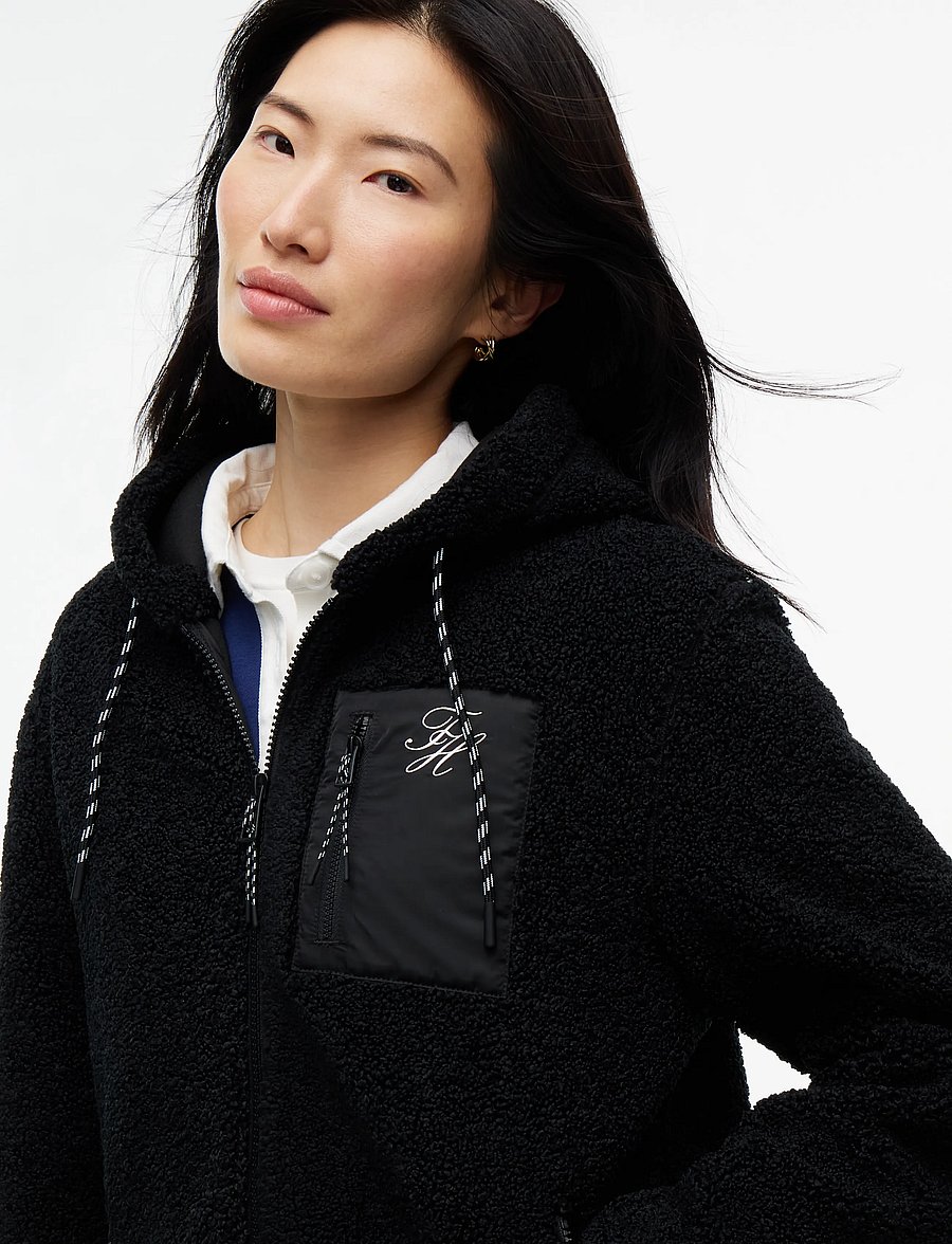Tommy Hilfiger - TEDDY HOOD JACKET - tops - black - 3