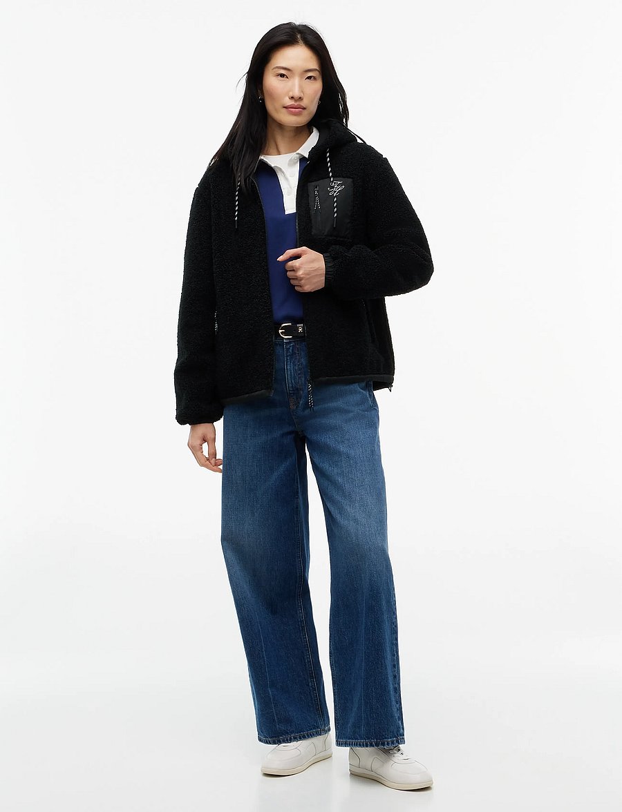 Tommy Hilfiger - TEDDY HOOD JACKET - tops - black - 4