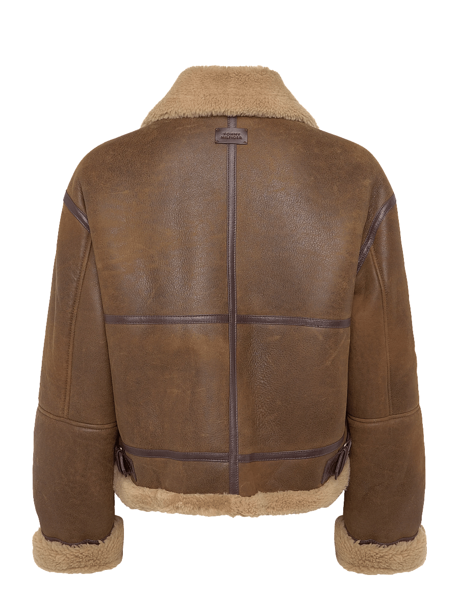 Tommy Hilfiger - SHEARLING COAT - lederjacken - natural cognac - 2