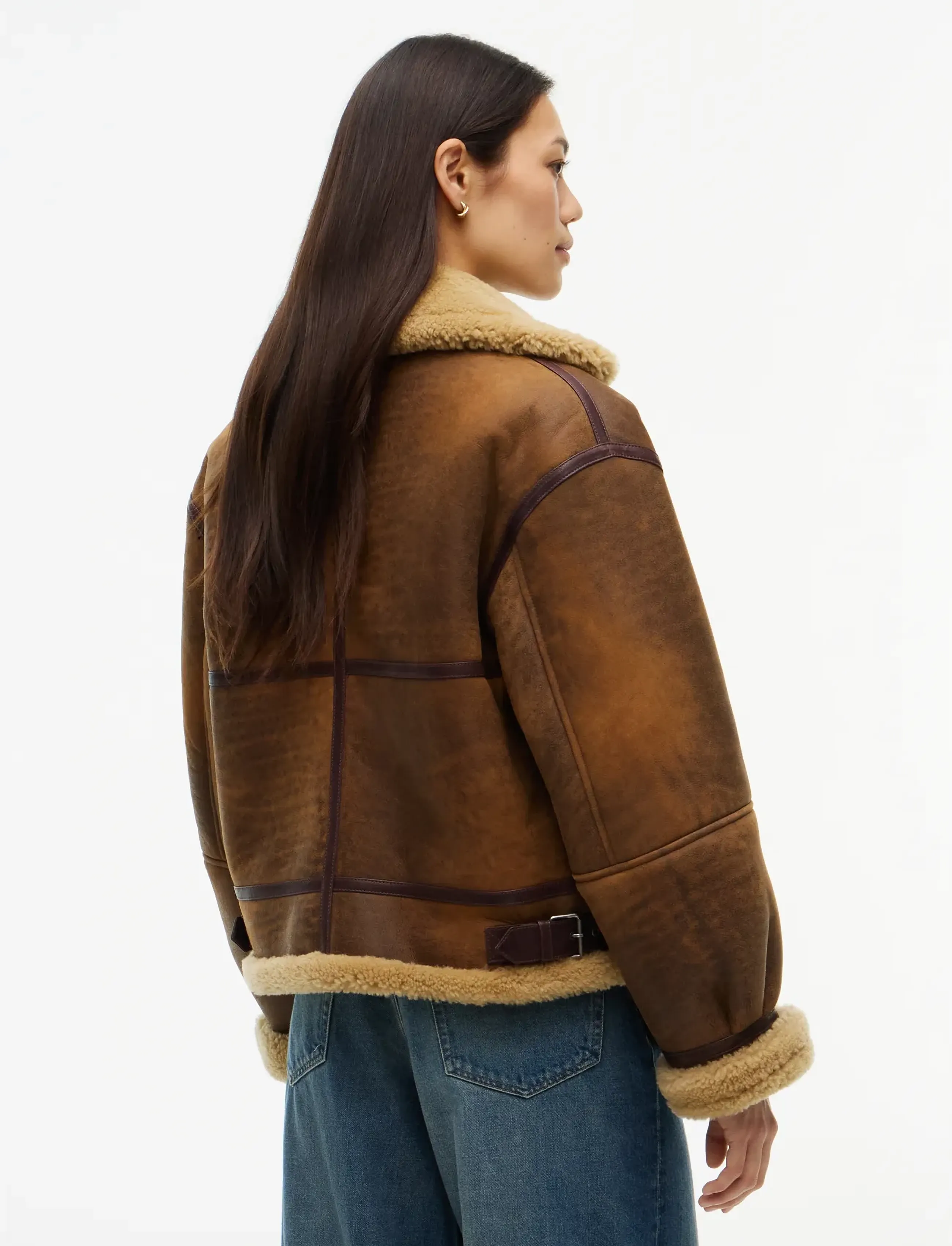 Tommy Hilfiger - SHEARLING COAT - lederjacken - natural cognac - 3
