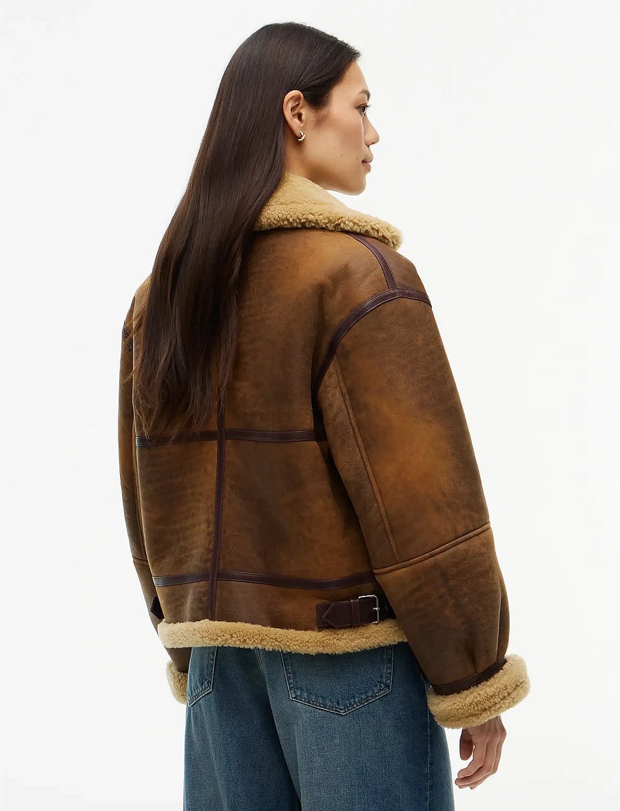 Tommy Hilfiger - SHEARLING COAT - lederjacken - natural cognac - 3
