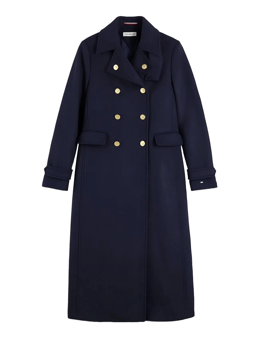 Tommy Hilfiger - WOOL MAXI NAVAL W/ GOLD BUTTON - winterjacken - dark blue - 1