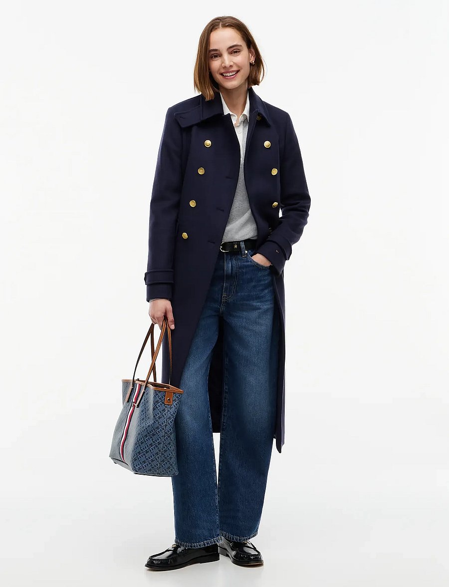 Tommy Hilfiger - WOOL MAXI NAVAL W/ GOLD BUTTON - winterjacken - dark blue - 0