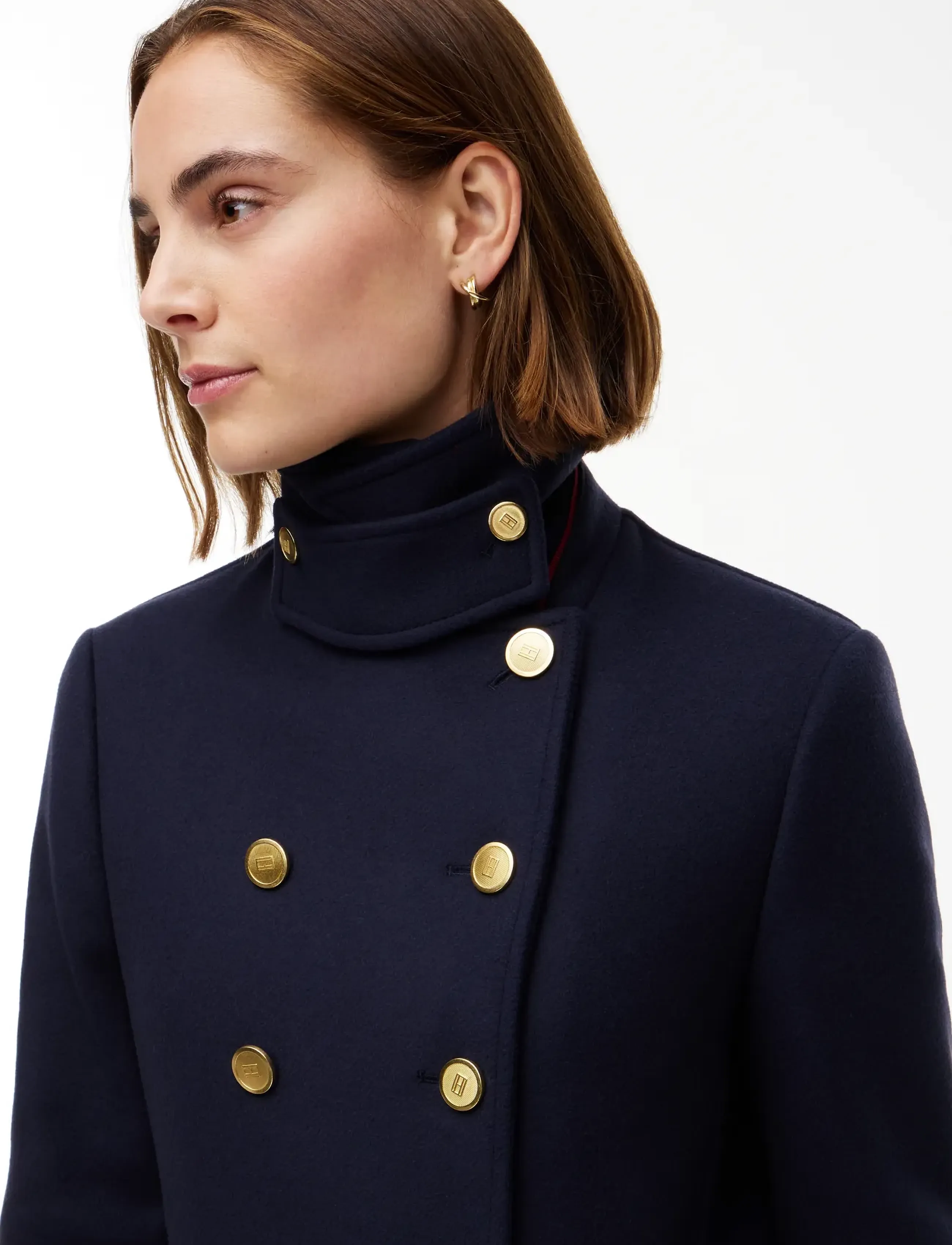 Tommy Hilfiger - WOOL MAXI NAVAL W/ GOLD BUTTON - winterjacken - dark blue - 2