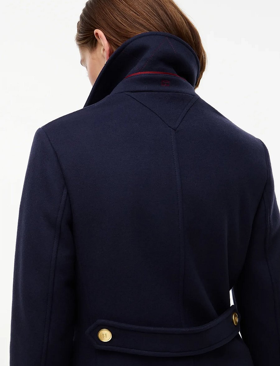 Tommy Hilfiger - WOOL MAXI NAVAL W/ GOLD BUTTON - winterjacken - dark blue - 3