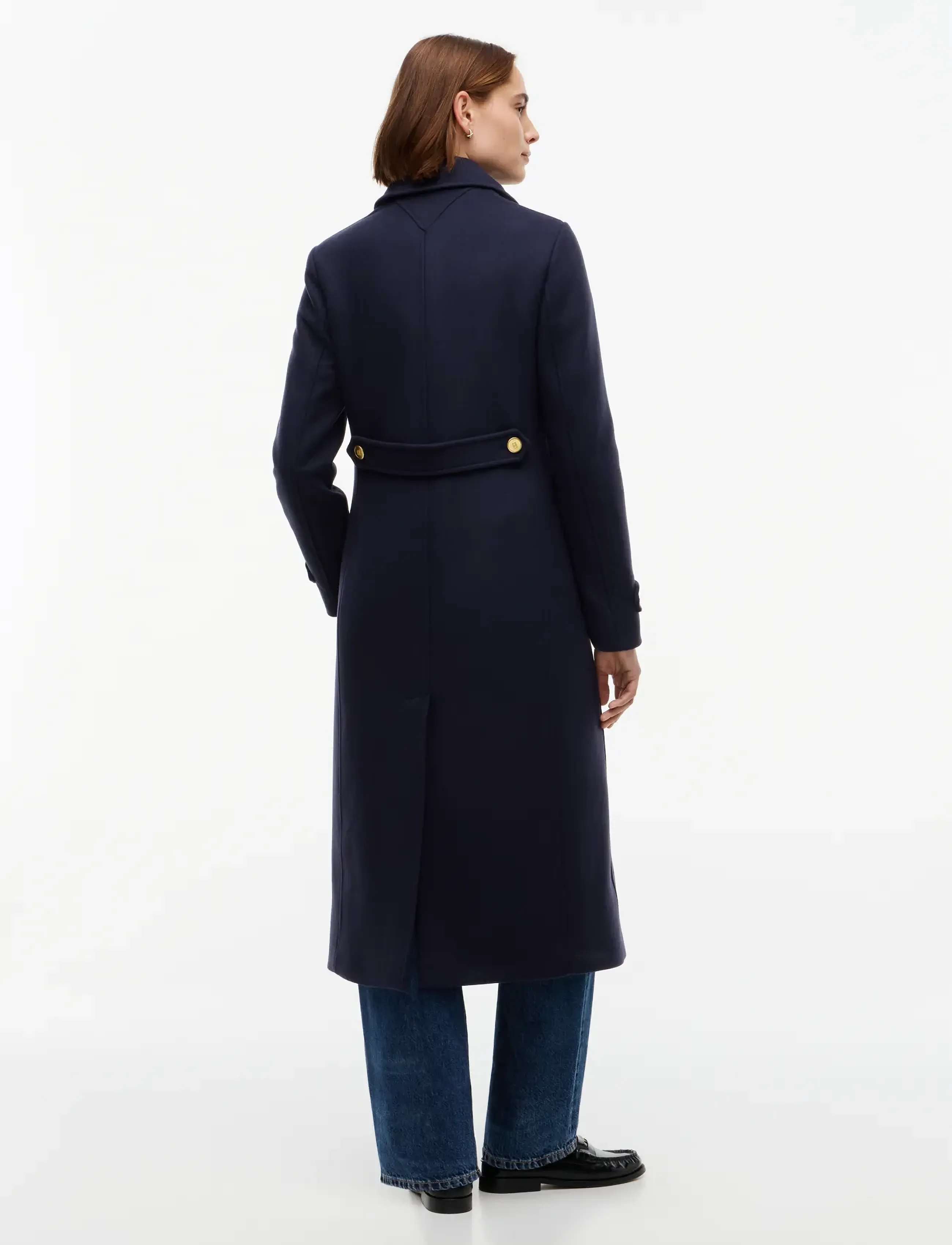 Tommy Hilfiger - WOOL MAXI NAVAL W/ GOLD BUTTON - winterjacken - dark blue - 4