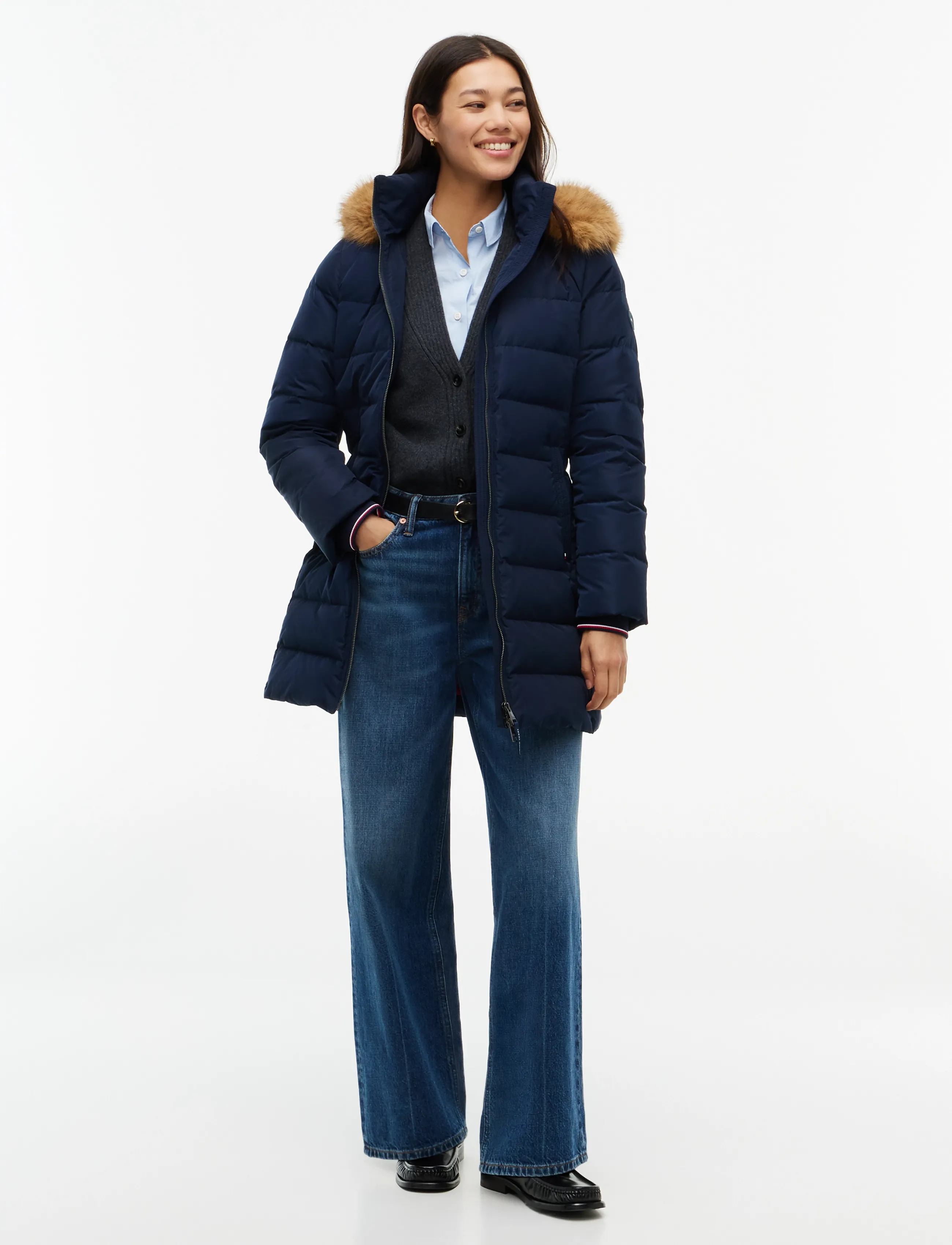 Tommy Hilfiger DOWN HERITAGE TYRA COAT - Winterjacken - DARK BLUE / navy