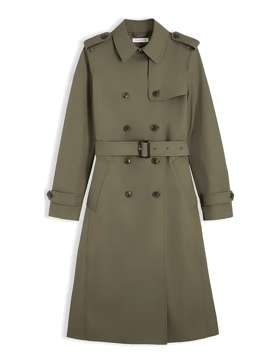 Tommy Hilfiger - COTTON MONOGRAM TRENCH - trench coats - ghost fern - 1