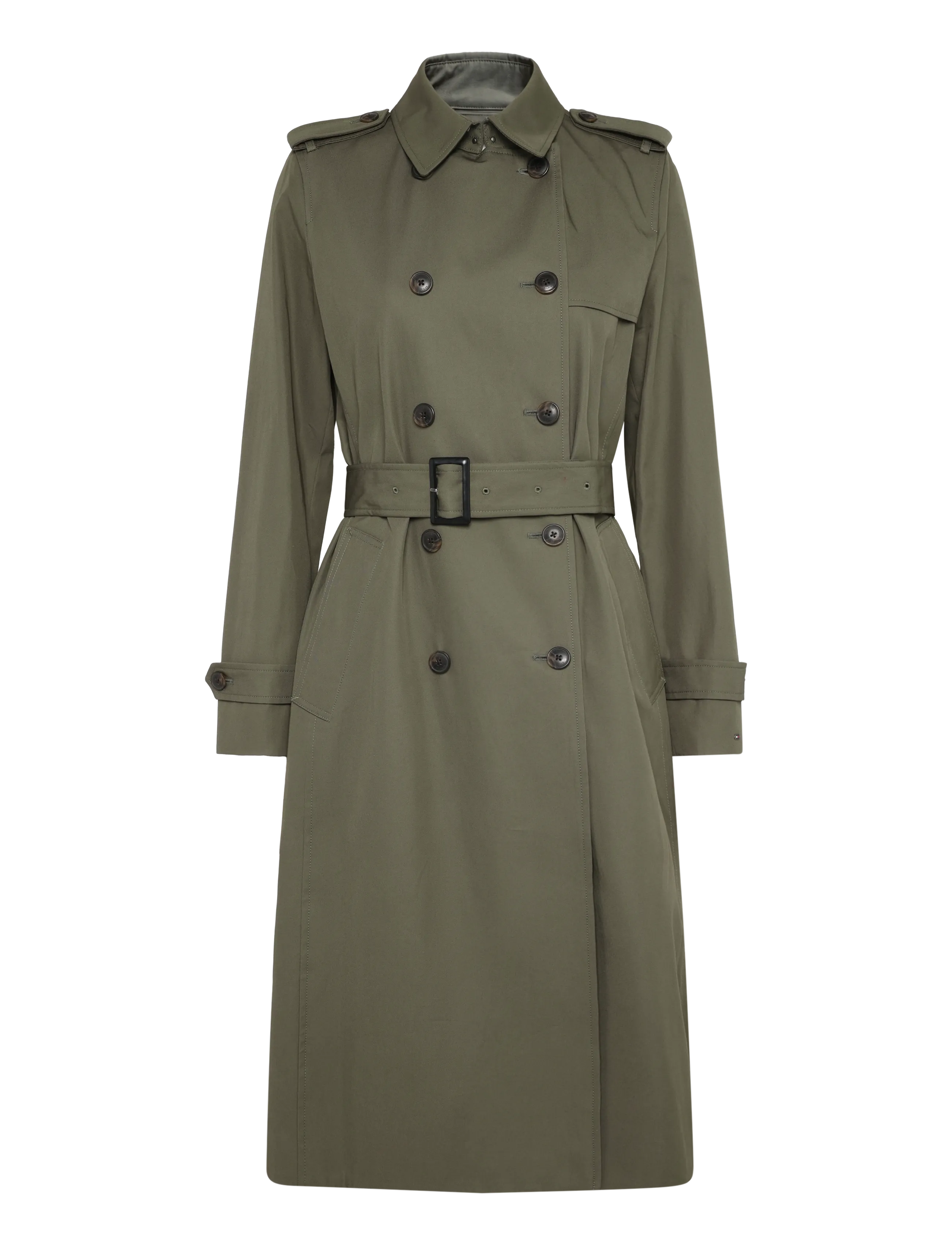 Tommy Hilfiger COTTON MONOGRAM TRENCH - Trenchcoats - GHOST FERN / khaki/green