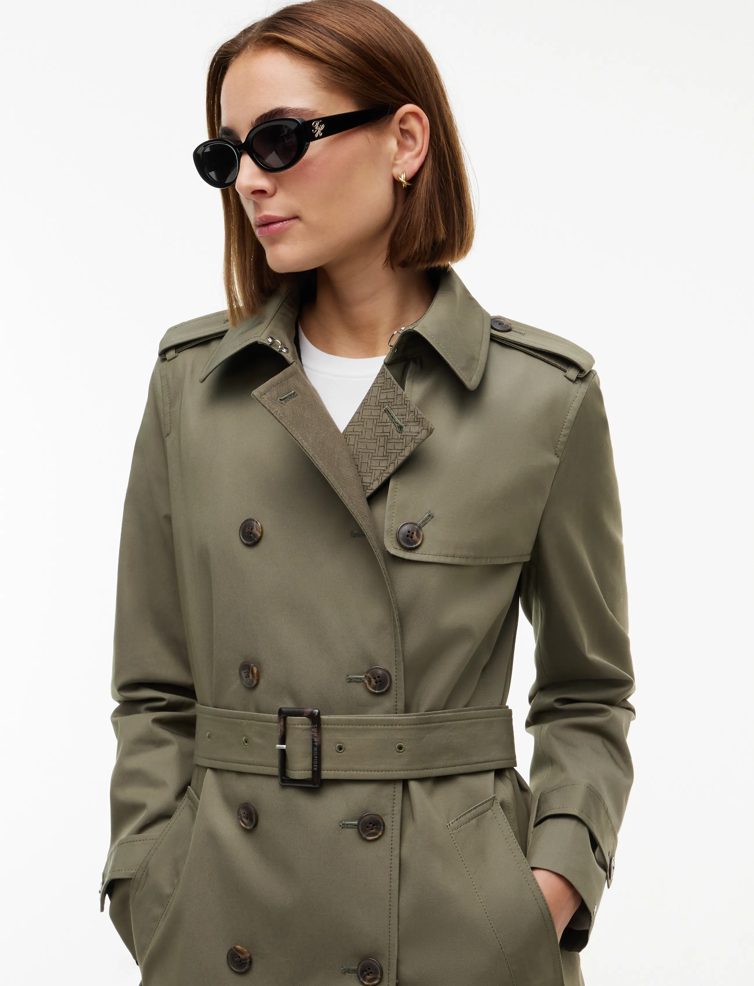 Tommy Hilfiger - COTTON MONOGRAM TRENCH - frühlingsjacken - ghost fern - 4