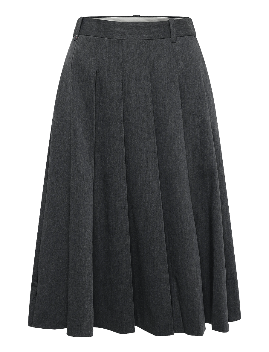 Tommy Hilfiger - VISCOSE KNIFE PLEAT KNEE SKIRT - svārki ar krokām - medium grey heather - 1