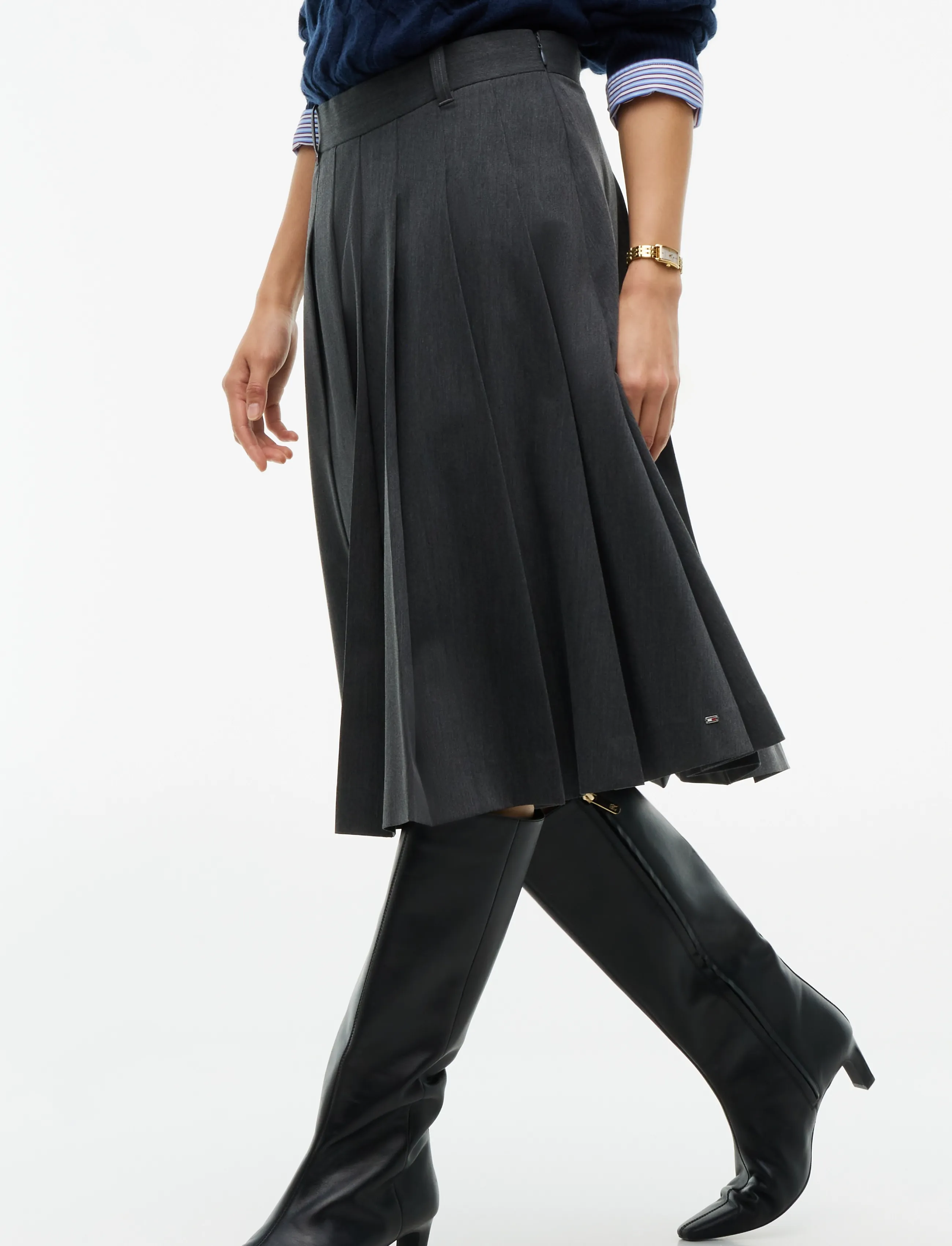 TOMMY HILFIGER Viscose Knife Pleat Knee Skirt midikjolar dam – bild 6