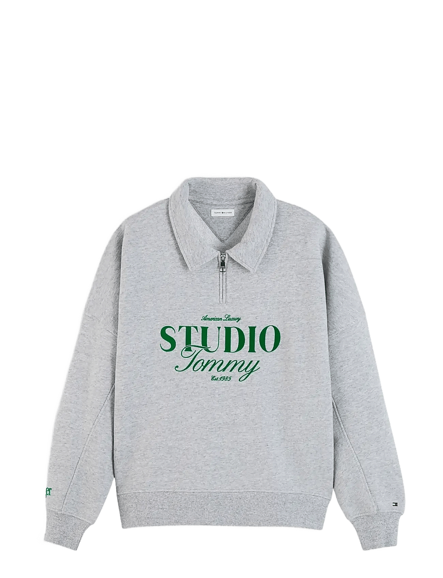 Tommy Hilfiger - STUDIO TOMMY HALF-ZIP POLO SWT - everyday style - light grey htr - 1