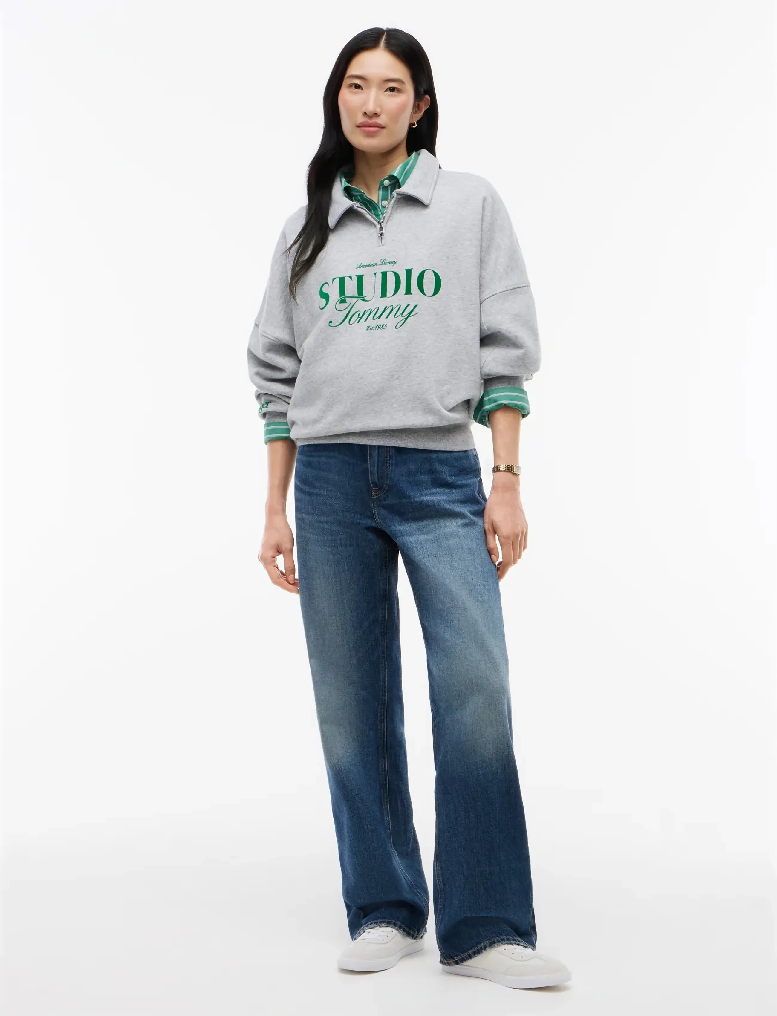 Tommy Hilfiger - STUDIO TOMMY HALF-ZIP POLO SWT - everyday style - light grey htr - 4