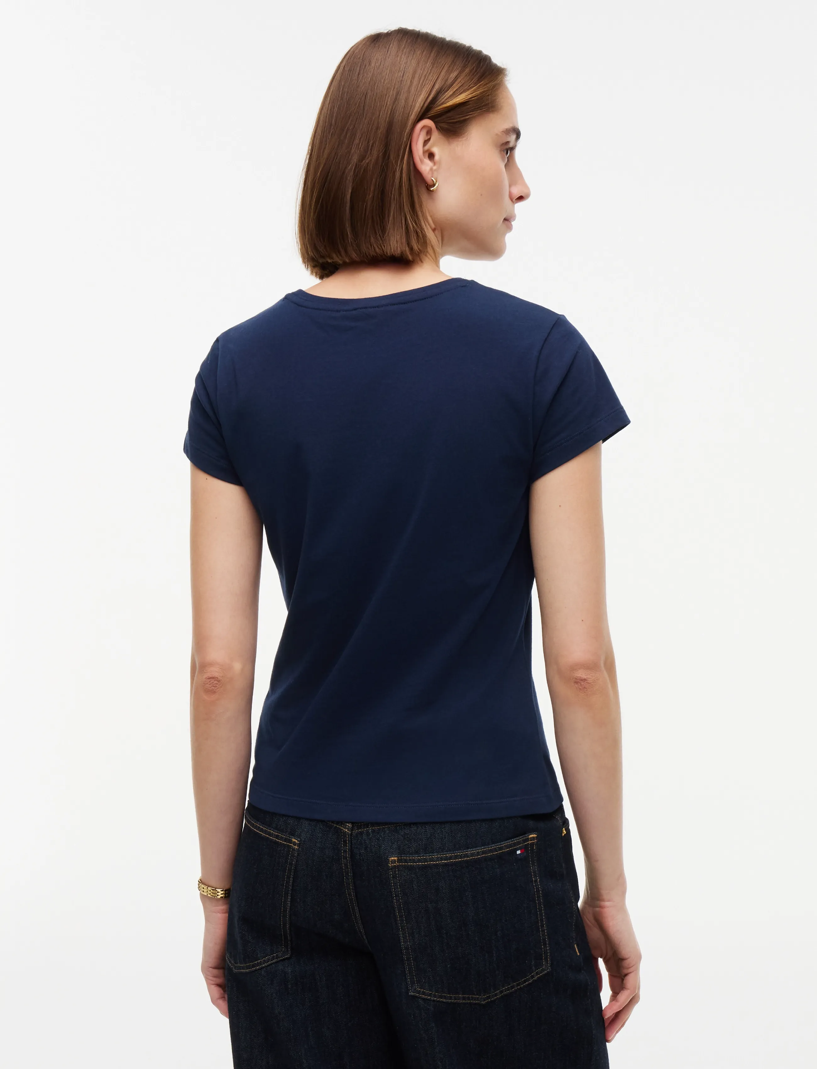 Tommy Hilfiger - SCRIPT NEW SLIM C-NK S/S TSHIRT - t-shirts - dark blue - 2