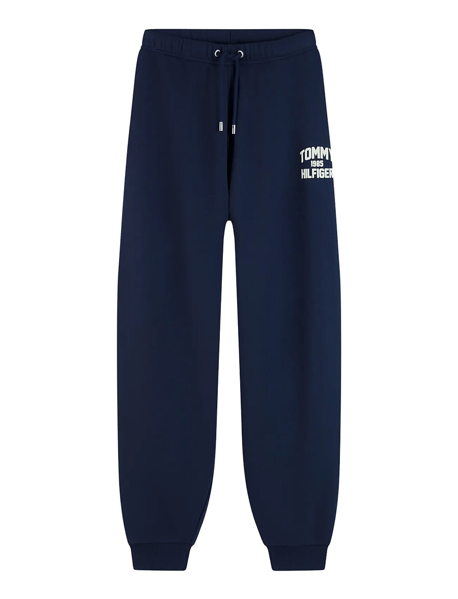 Tommy Hilfiger - VARSITY FLOCK CUFF MR SWTPANTS - vardagsstil - dark blue - 1