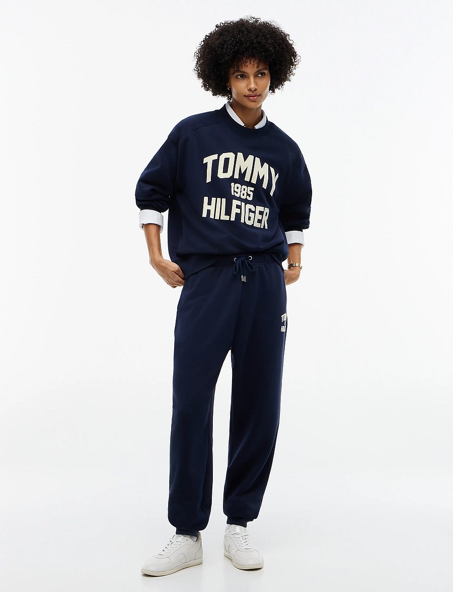 Tommy Hilfiger - VARSITY FLOCK CUFF MR SWTPANTS - vardagsstil - dark blue - 3
