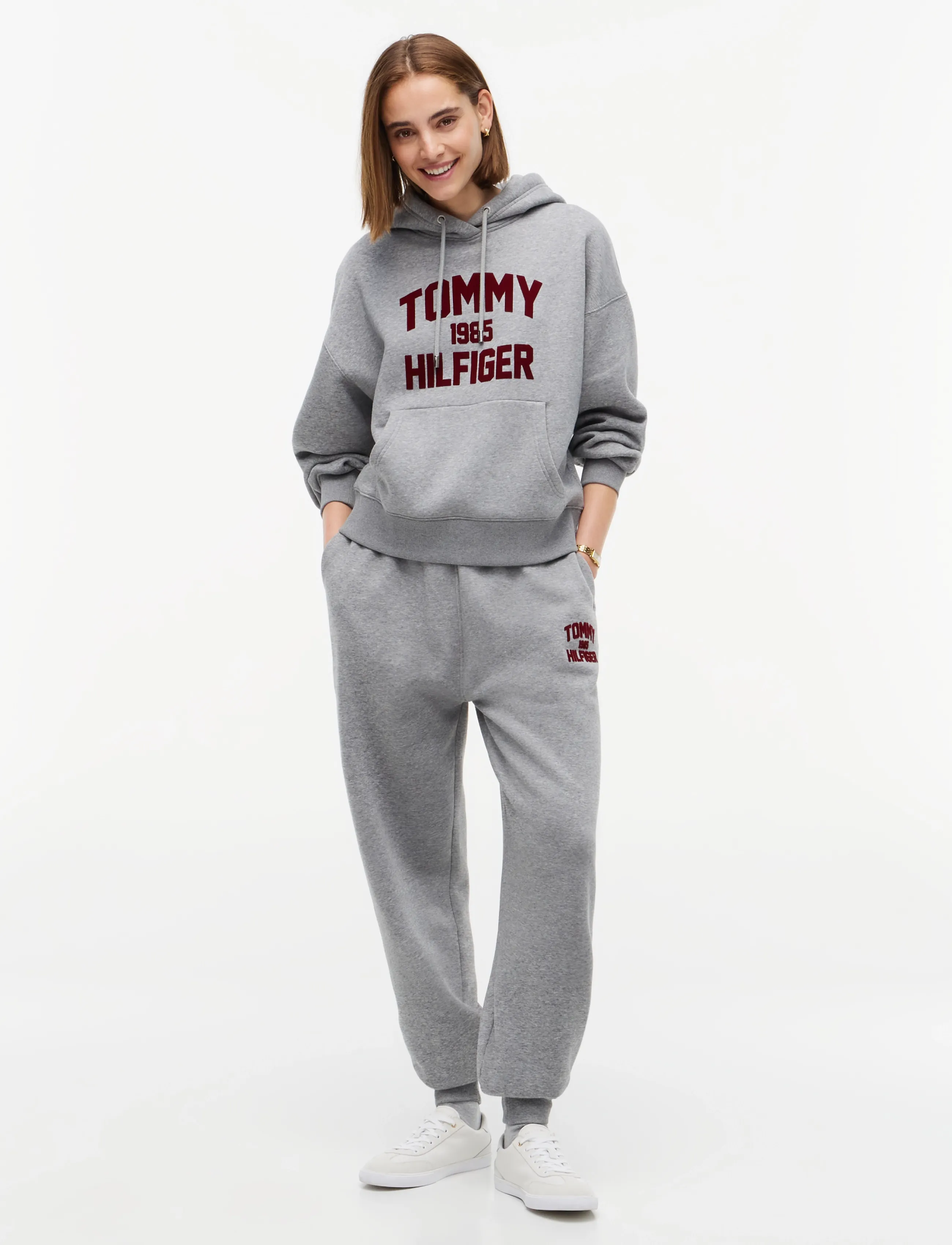 Tommy Hilfiger - VARSITY FLOCK CUFF MR SWTPANTS - medium grey heather - 3