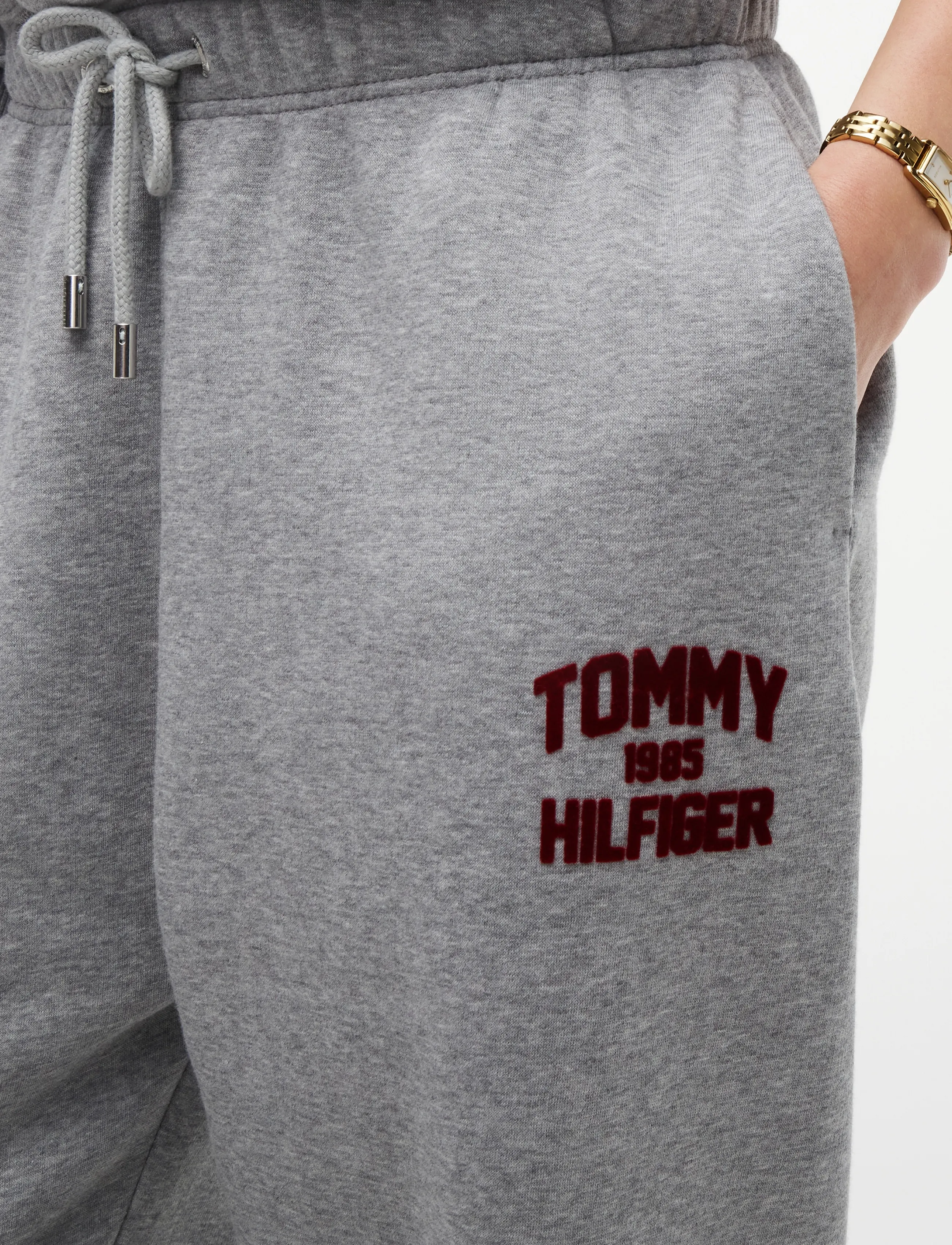 Tommy Hilfiger - VARSITY FLOCK CUFF MR SWTPANTS - medium grey heather - 4