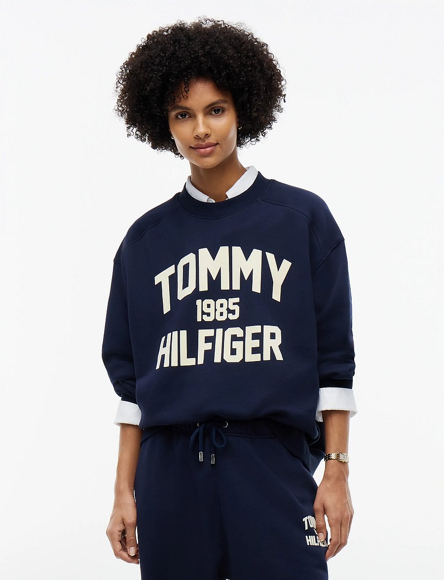 Tommy Hilfiger - VARSITY FLOCK RLXD SWT - igapäevane stiil - dark blue - 0
