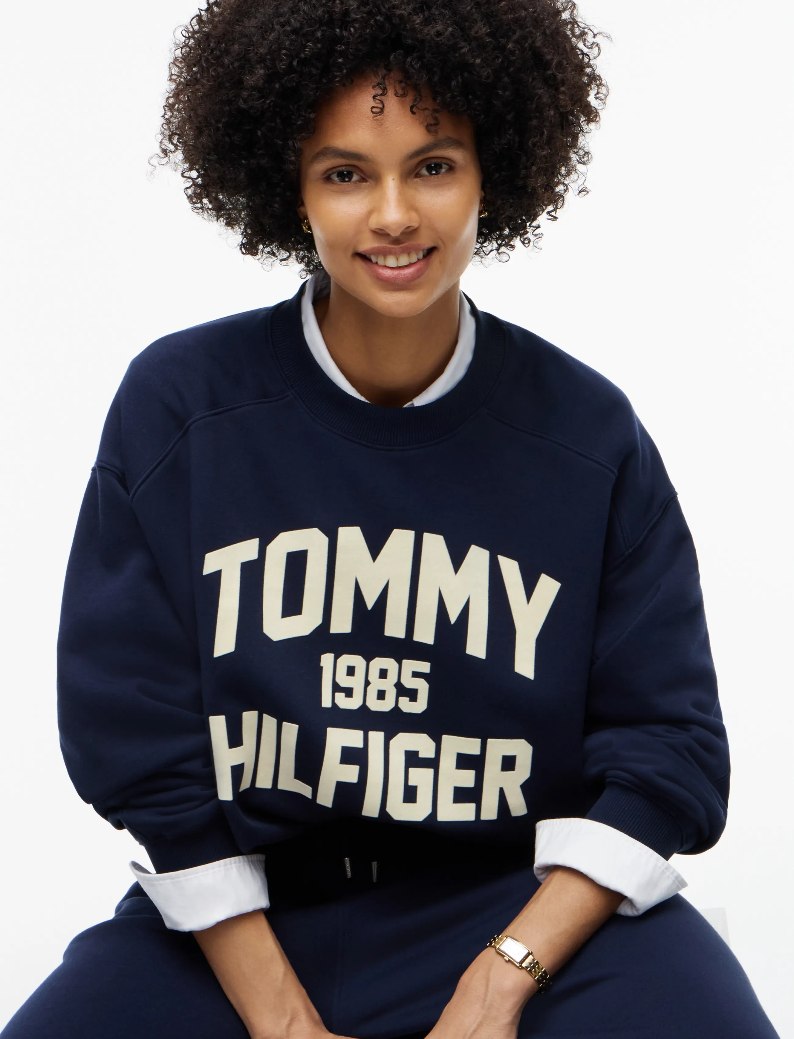 Tommy Hilfiger - VARSITY FLOCK RLXD SWT - igapäevane stiil - dark blue - 3