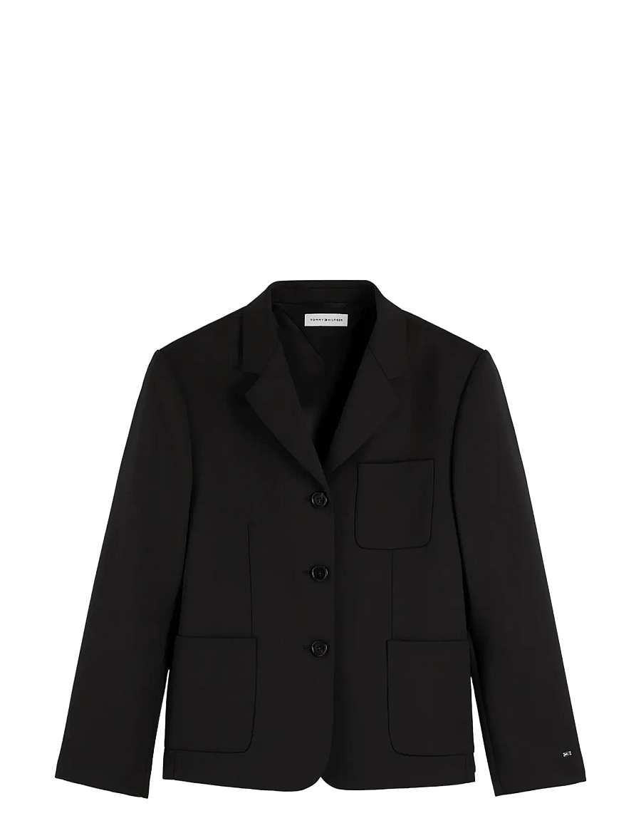 Tommy Hilfiger - TIMELESS WOOL 3 BUTTON BLAZER - enkelknäppta kavajer - black - 1