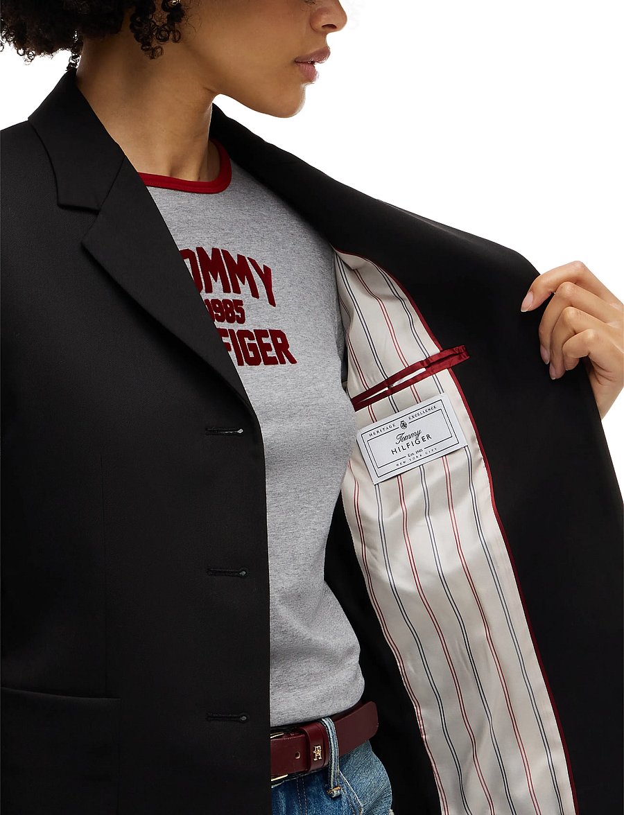 Tommy Hilfiger - TIMELESS WOOL 3 BUTTON BLAZER - enkelknäppta kavajer - black - 5